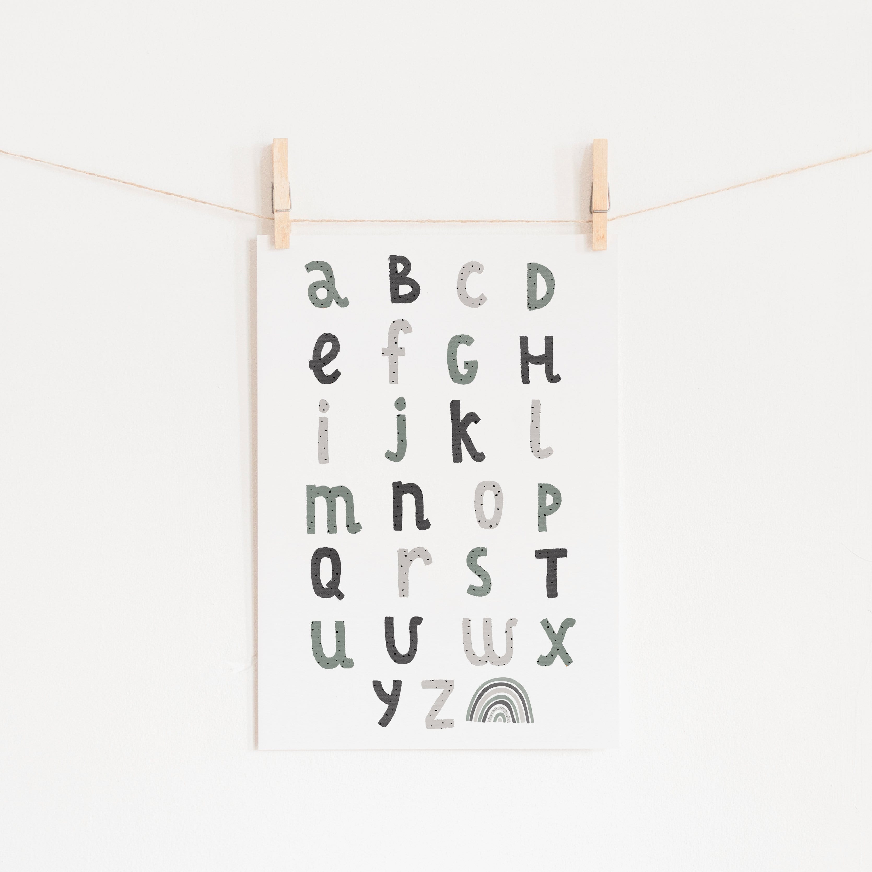Alphabet Chart - Spearmint Blue | Unframed