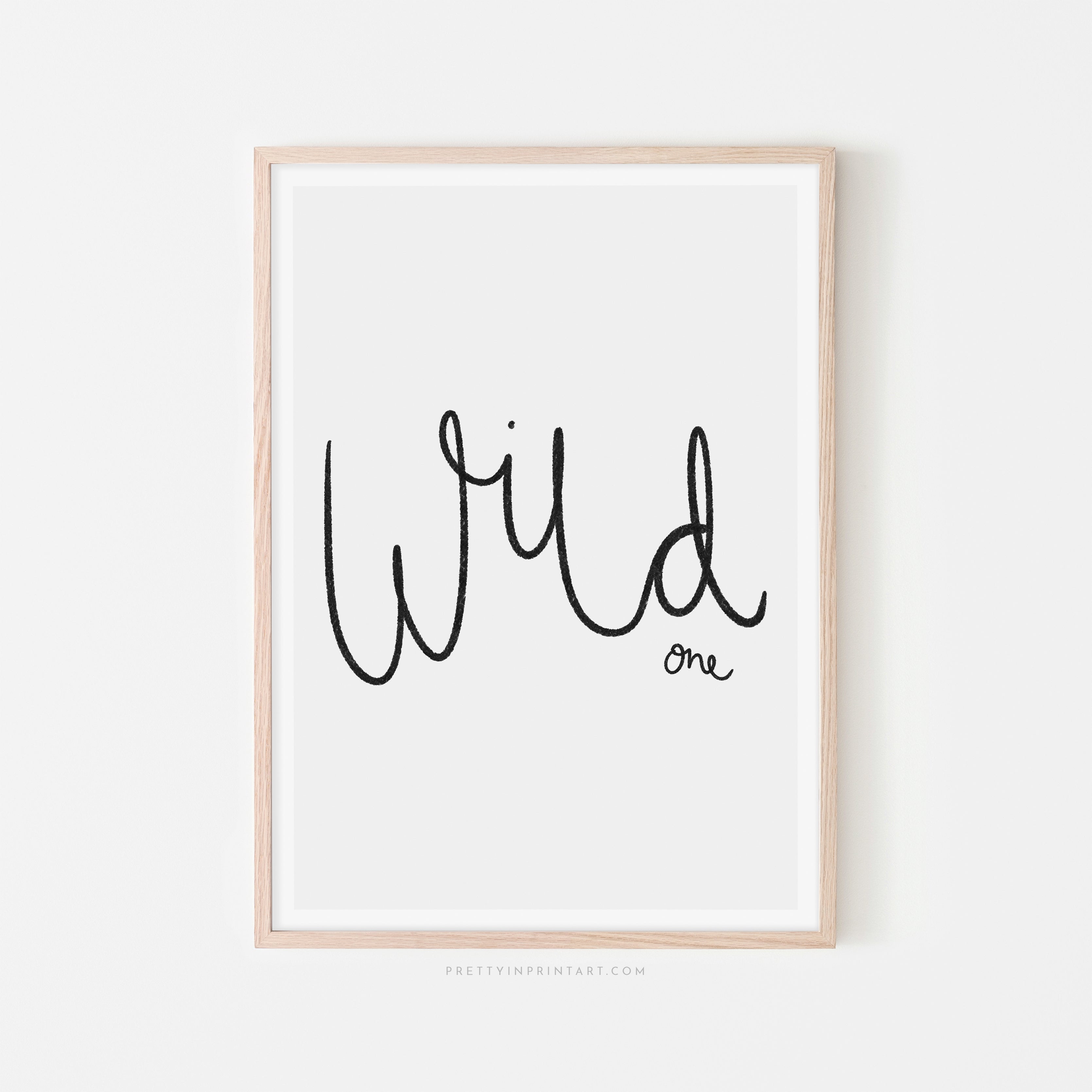 Wild One - Black, Grey | Framed Print