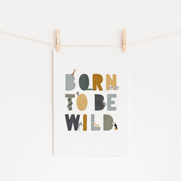 Born To Be Wild Print - Jungle Illustrated |  Fine Art Print