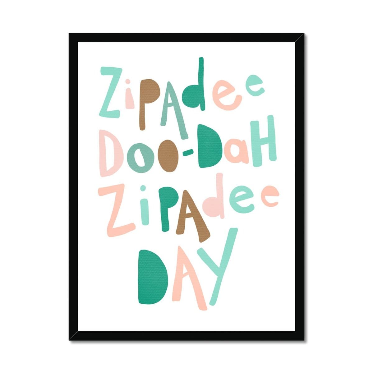 Zipadee Doo Dah - Pink & Green | Framed Print