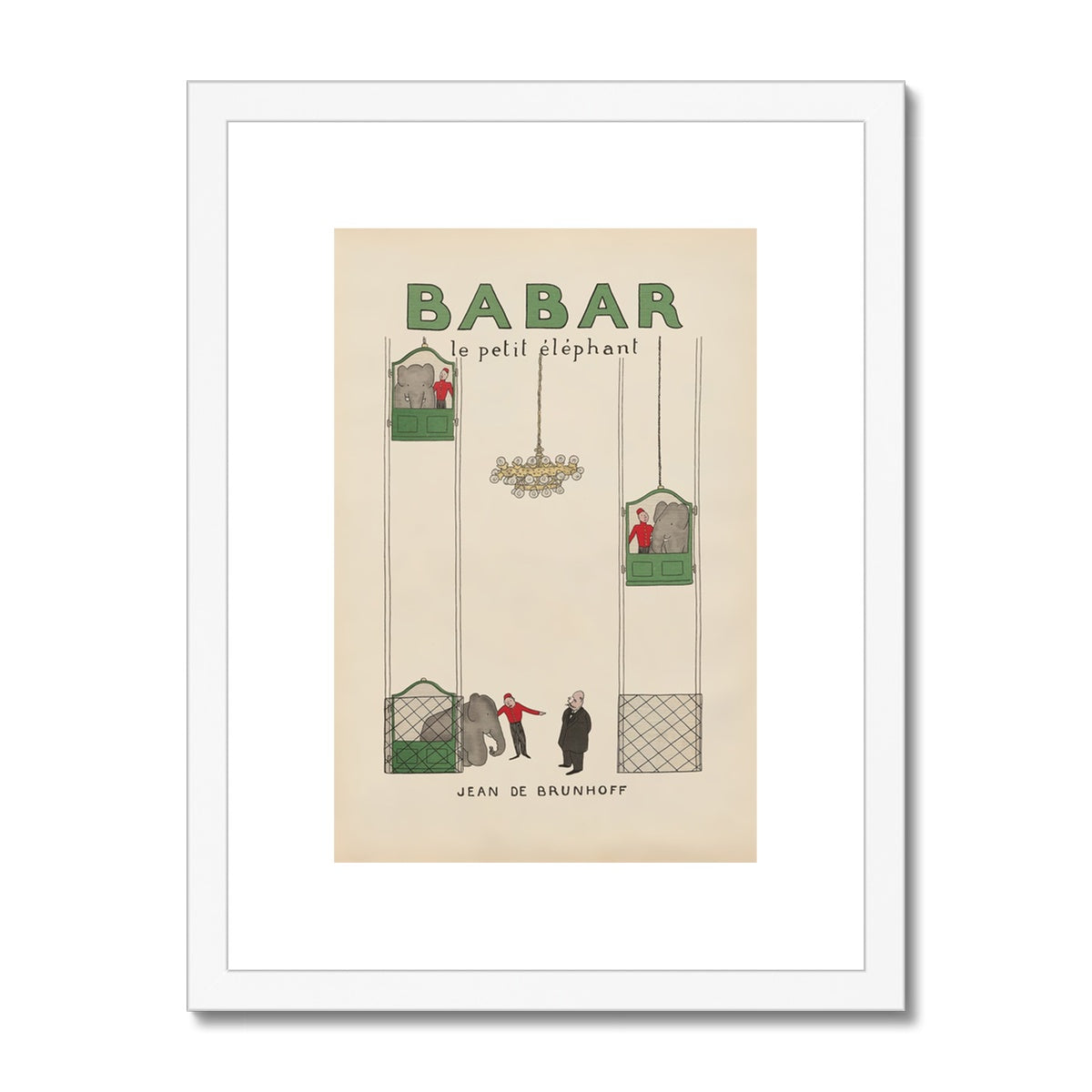 Babar Nursery Art - Babar the Elephant nursery wall art print, Vintage Babar nursery decor for baby’s room, Classic Babar prints for children’s bedrooms