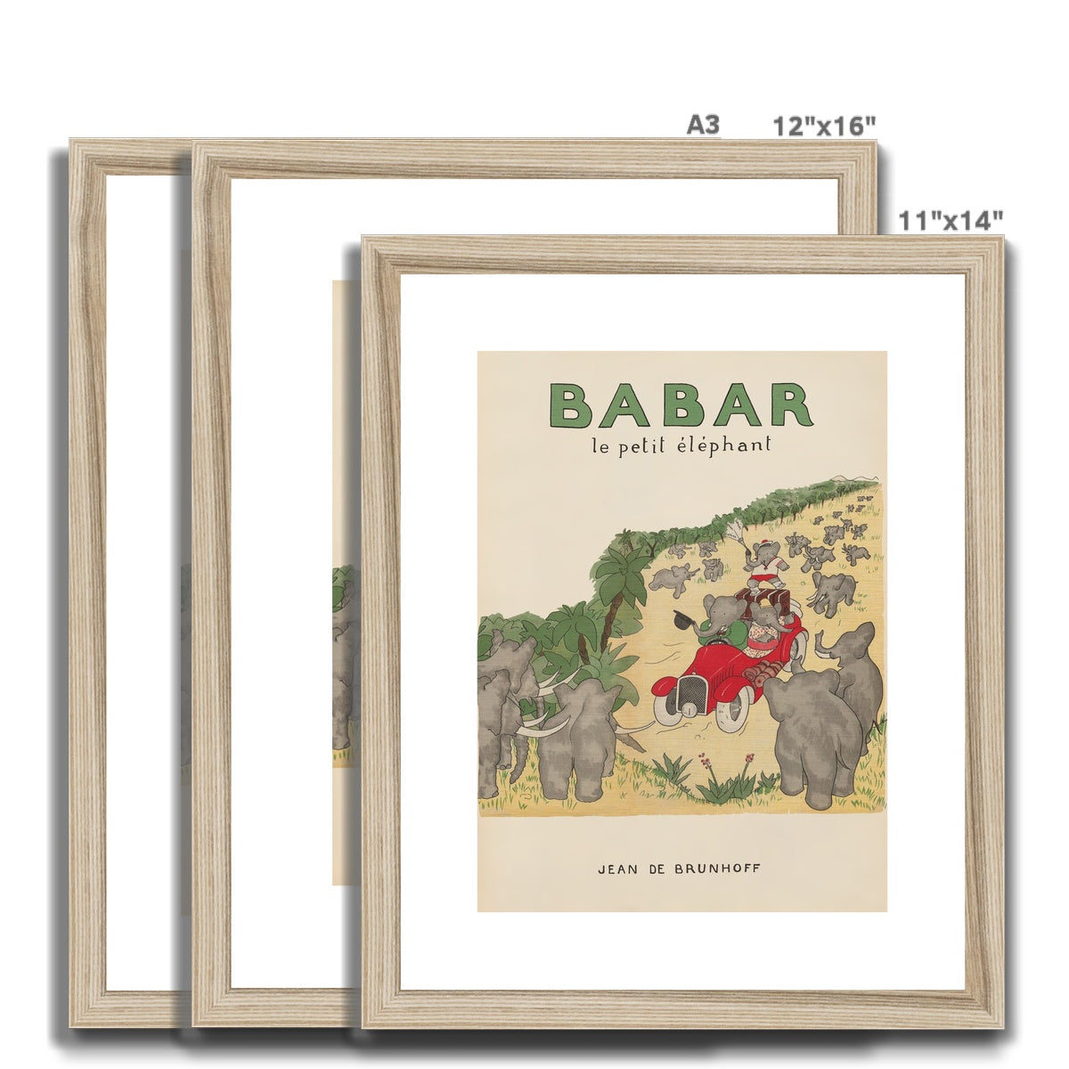 Babar Nursery Art - Babar the Elephant nursery wall art print, Vintage Babar nursery decor for baby’s room, Classic Babar prints for children’s bedrooms