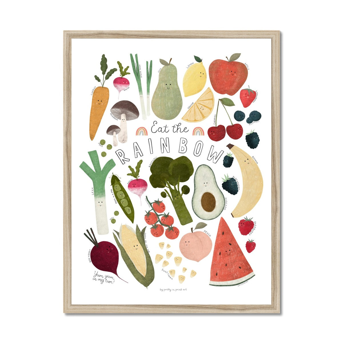 Eat The Rainbow - with faces | Framed Print