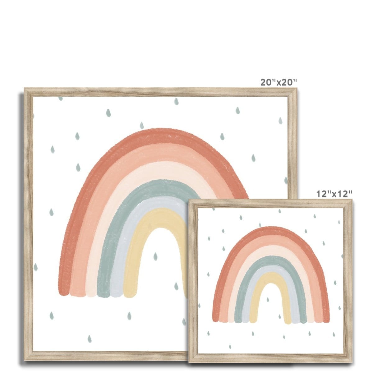 Rainbow Wall Art - Subtle Colours | Framed Print
