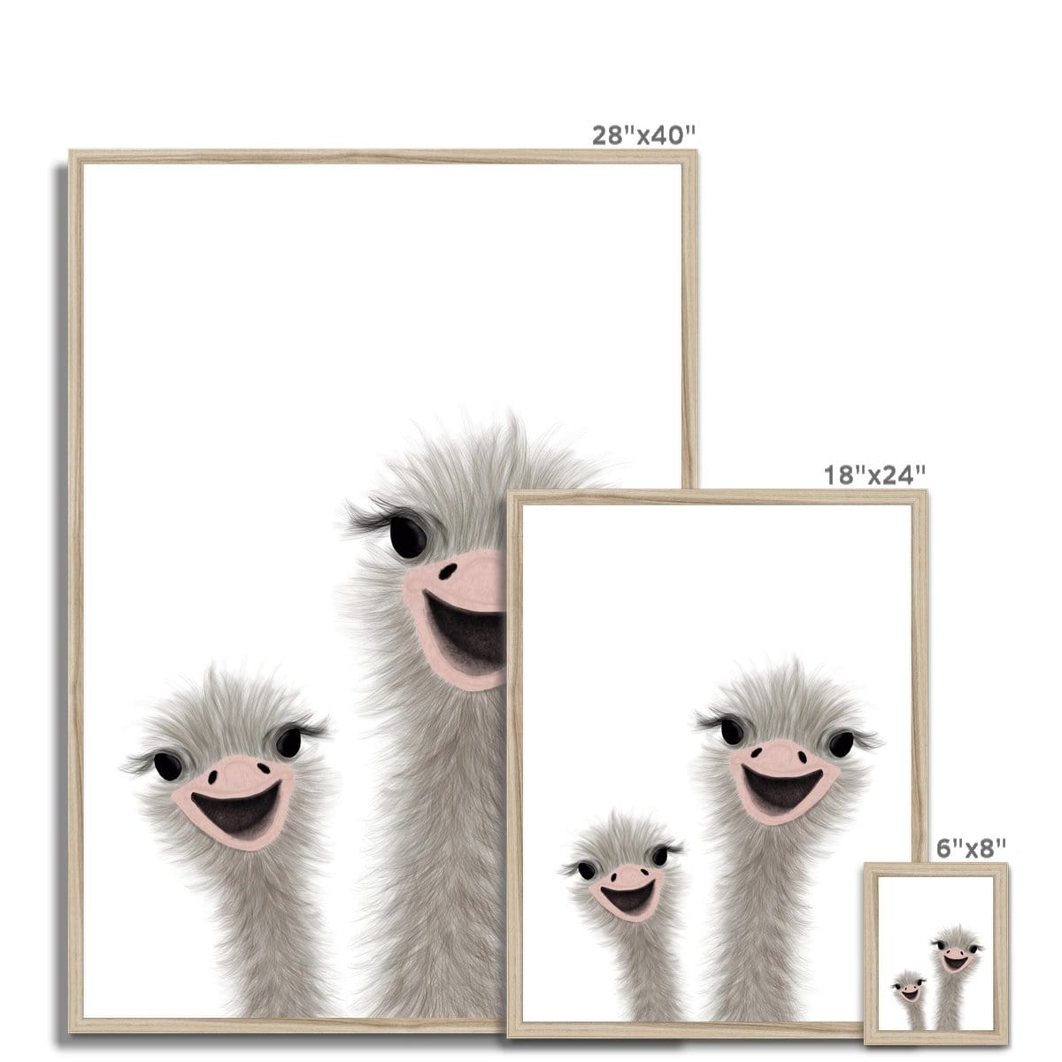 Ostrich - Children's Animal Art | Framed Print