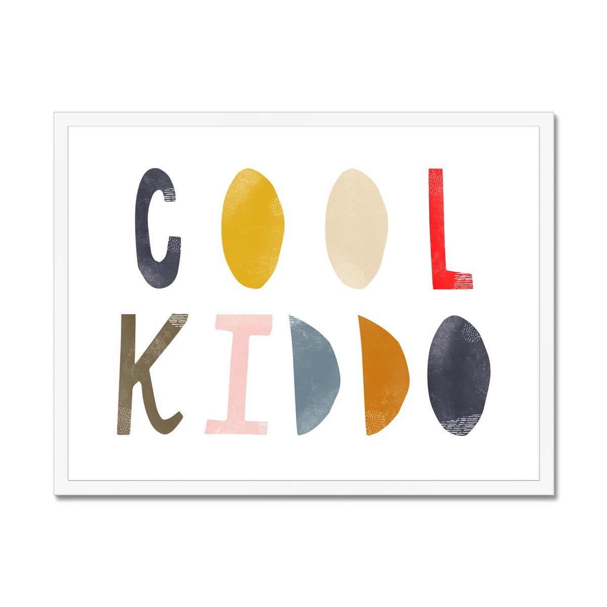 Cool Kiddo - Muted Rainbow | Framed Print