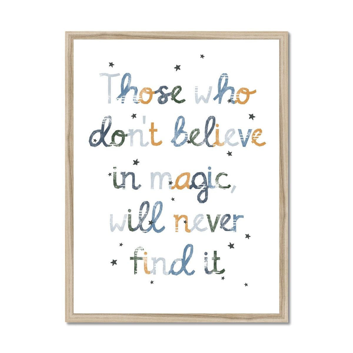 Believe in Magic Quote - Blue | Framed Print