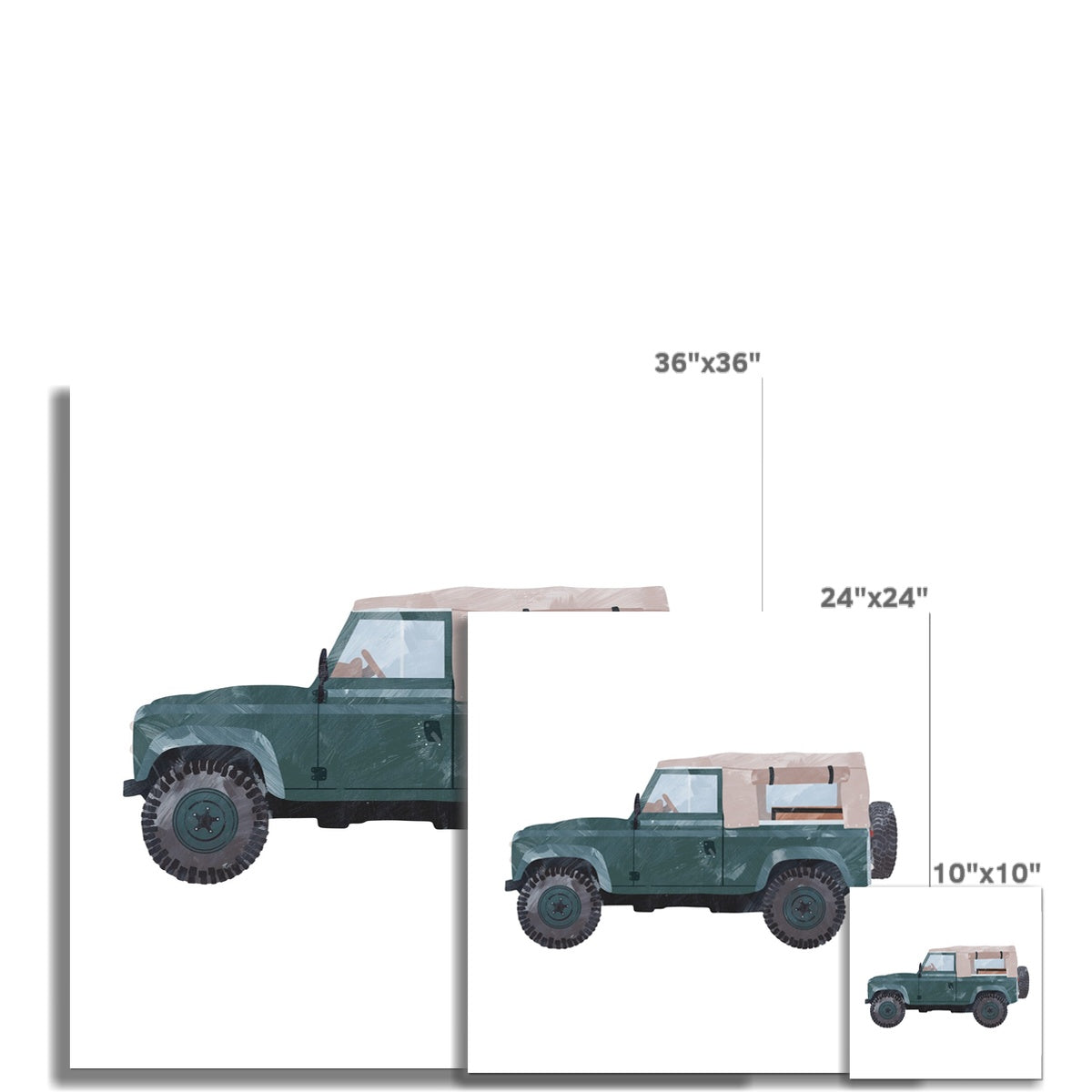 4x4 Land Rover - Green Defender | Unframed