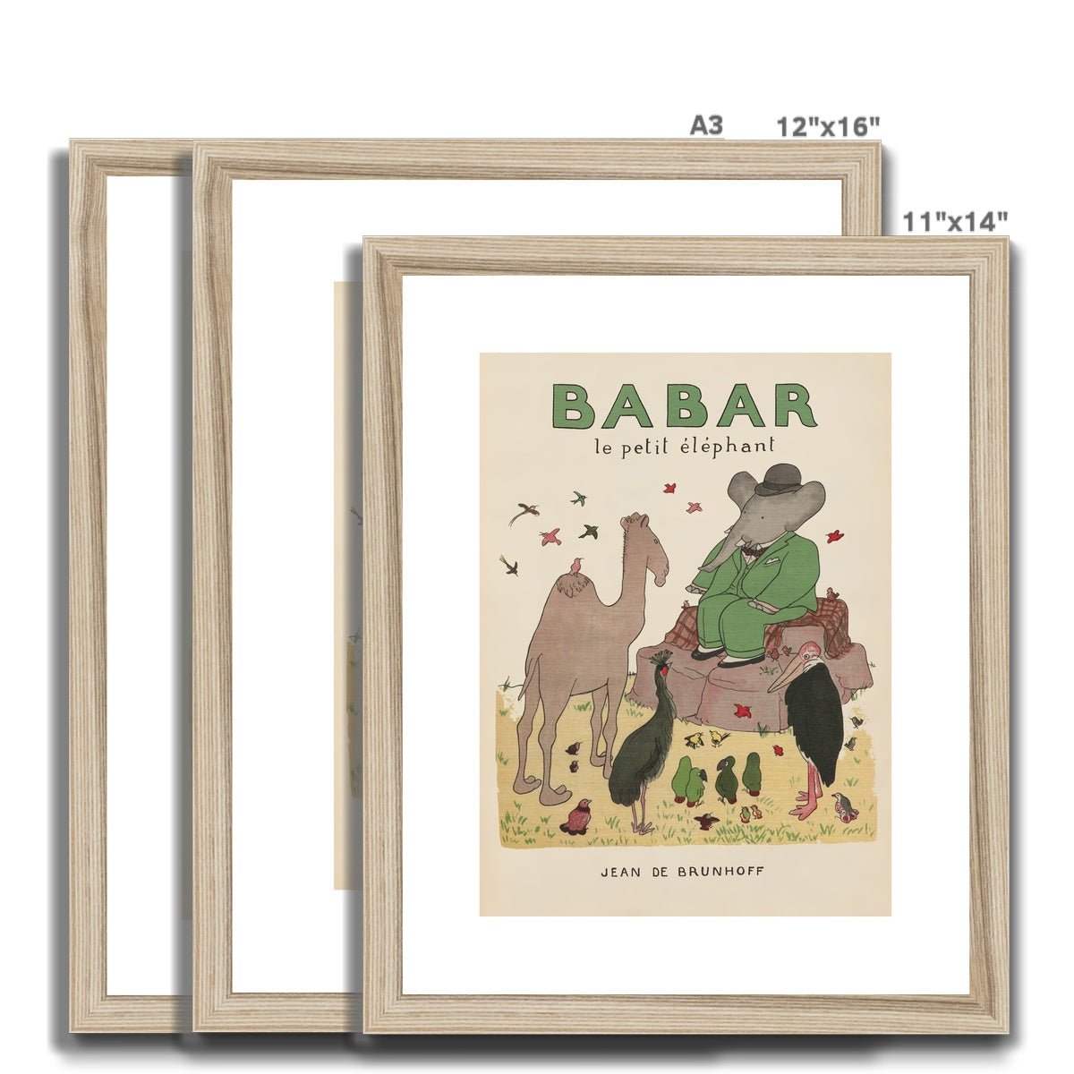 Babar Nursery Art - Babar the Elephant nursery wall art print, Vintage Babar nursery decor for baby’s room, Classic Babar prints for children’s bedrooms