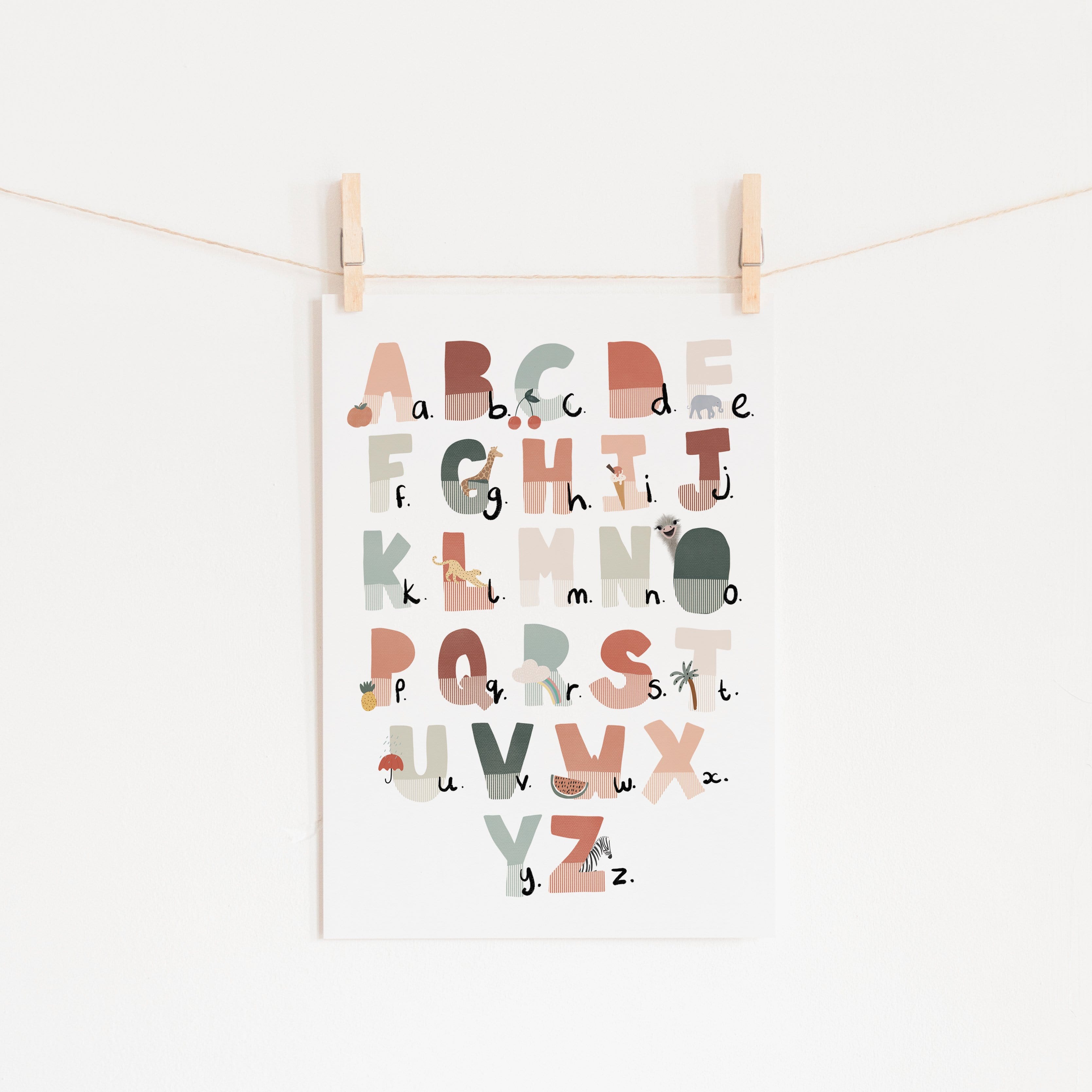 Alphabet Chart - Tutti-Frutti, Illustrated | Unframed