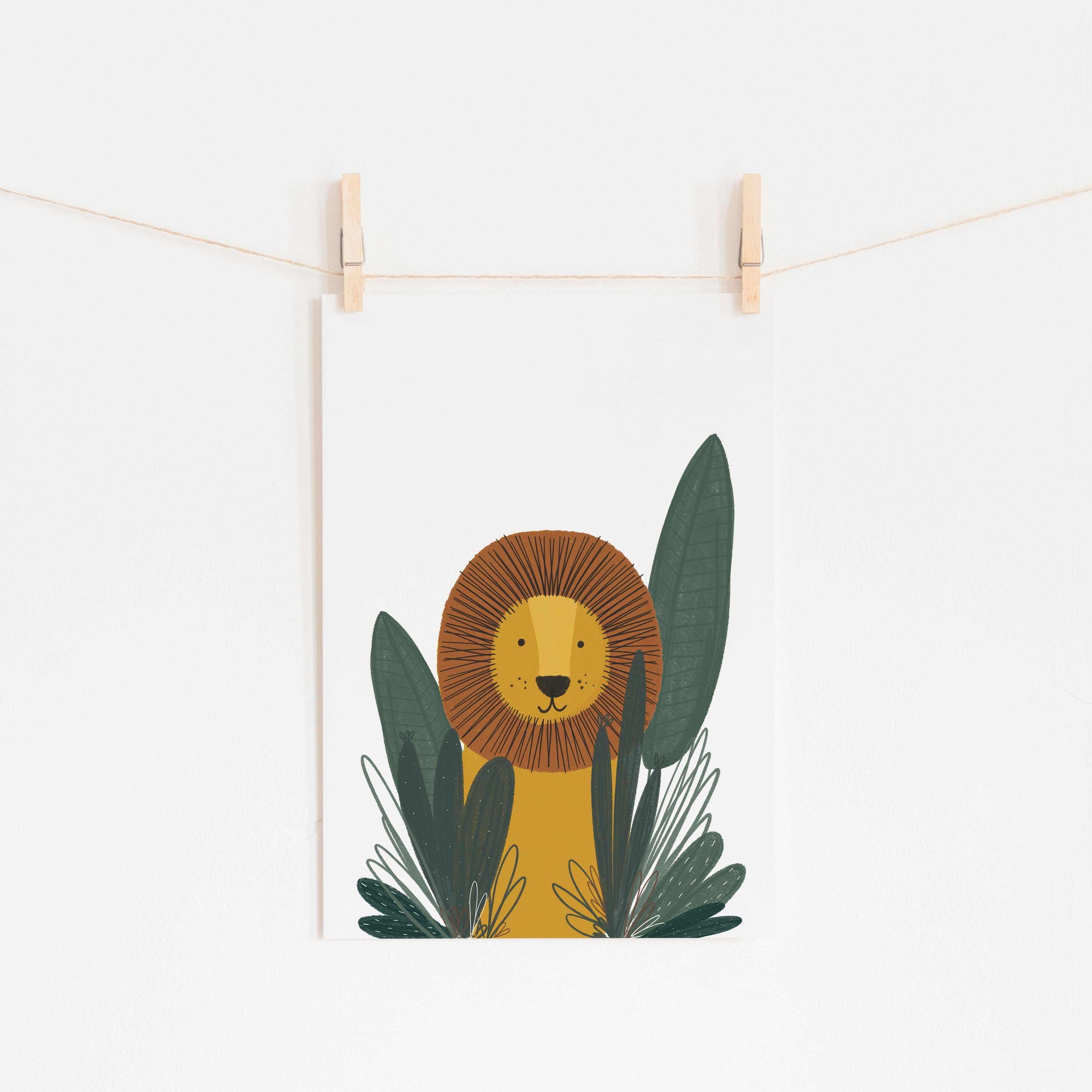 Mr Lion Animal Safari Art |  Unframed