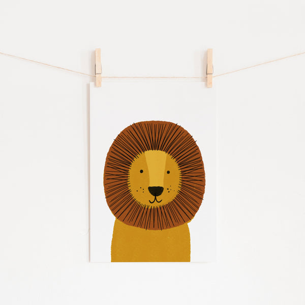 Lion - Kids Jungle Art |  Unframed