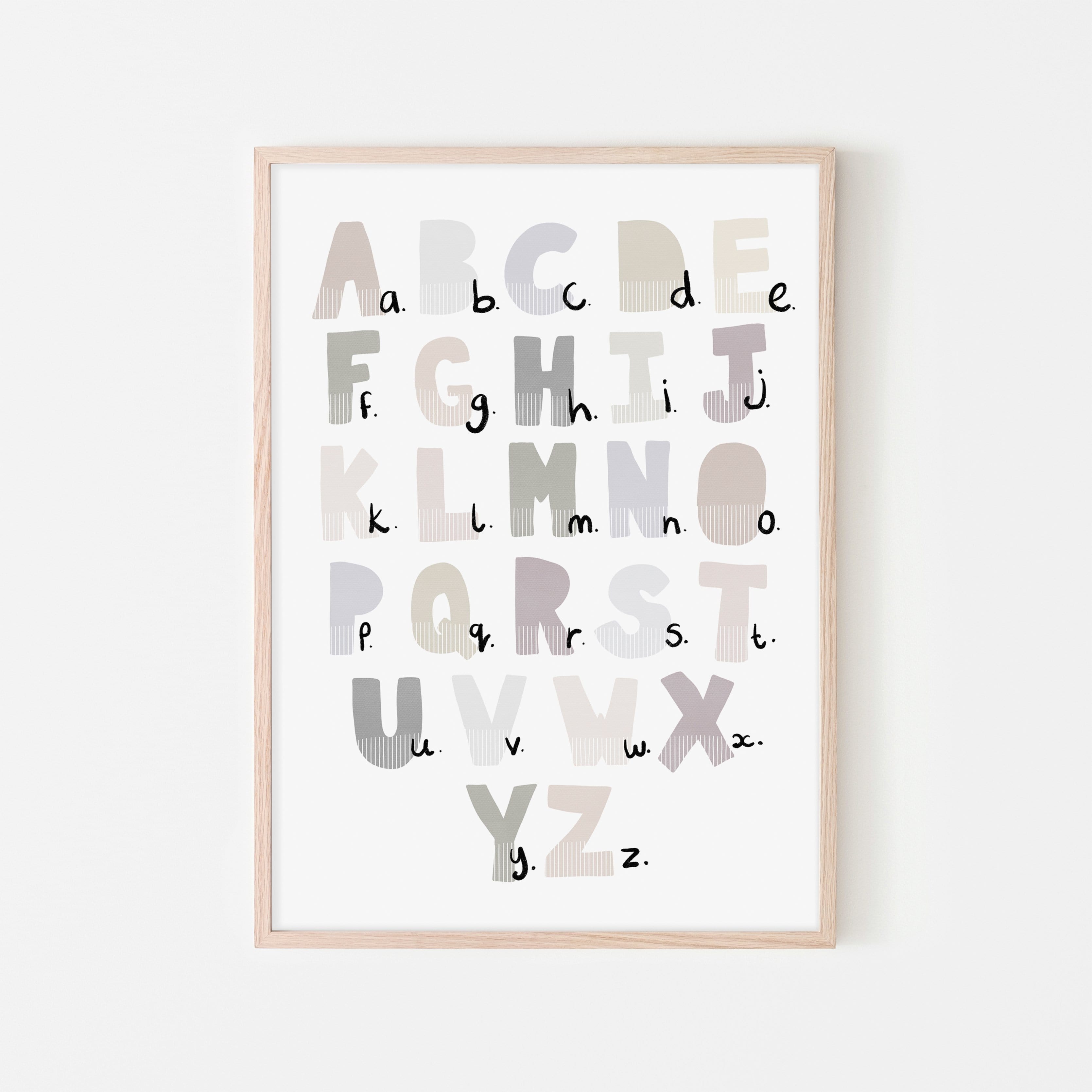 Alphabet Chart - Natural | Framed Print