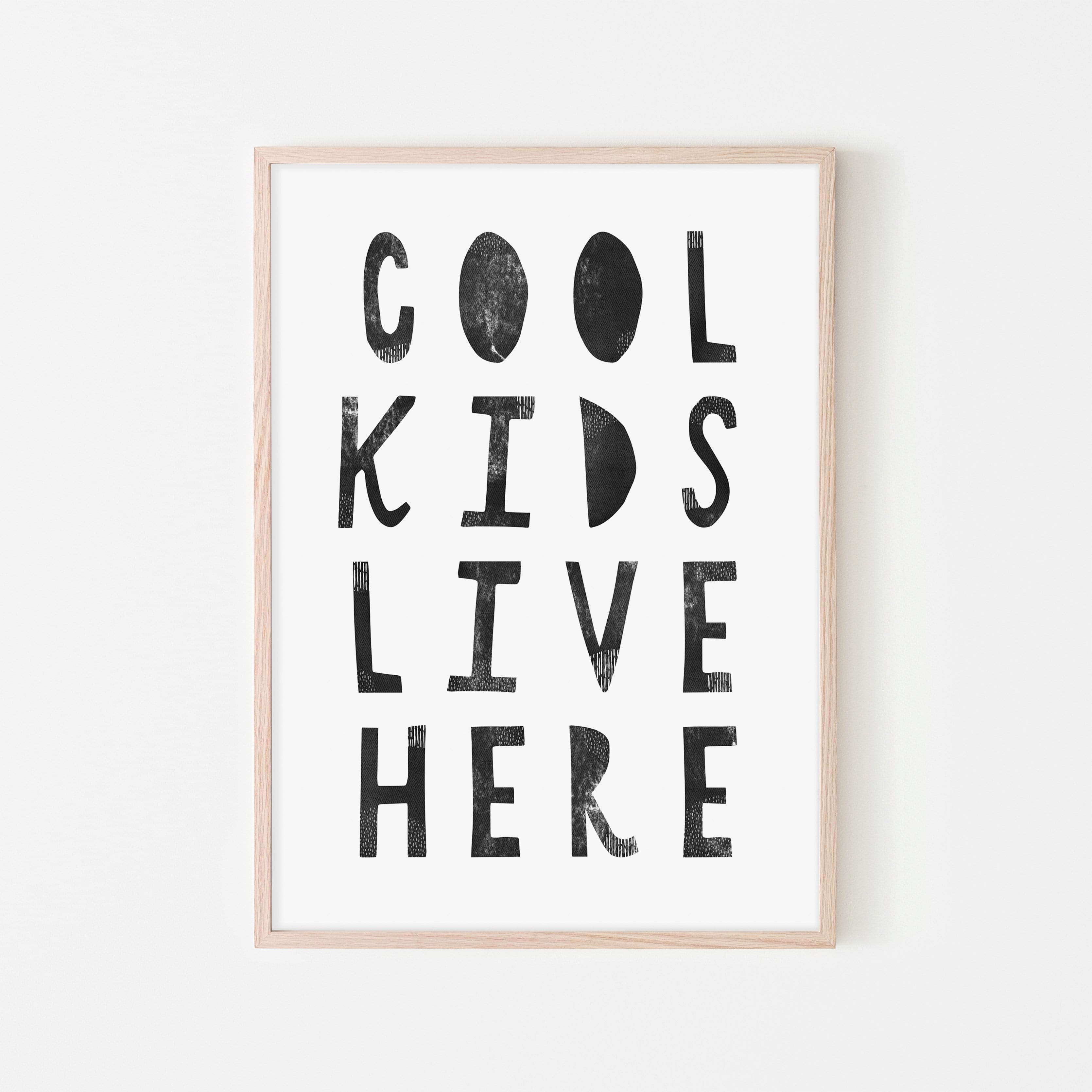 Cool Kids Live Here - Black | Framed Print