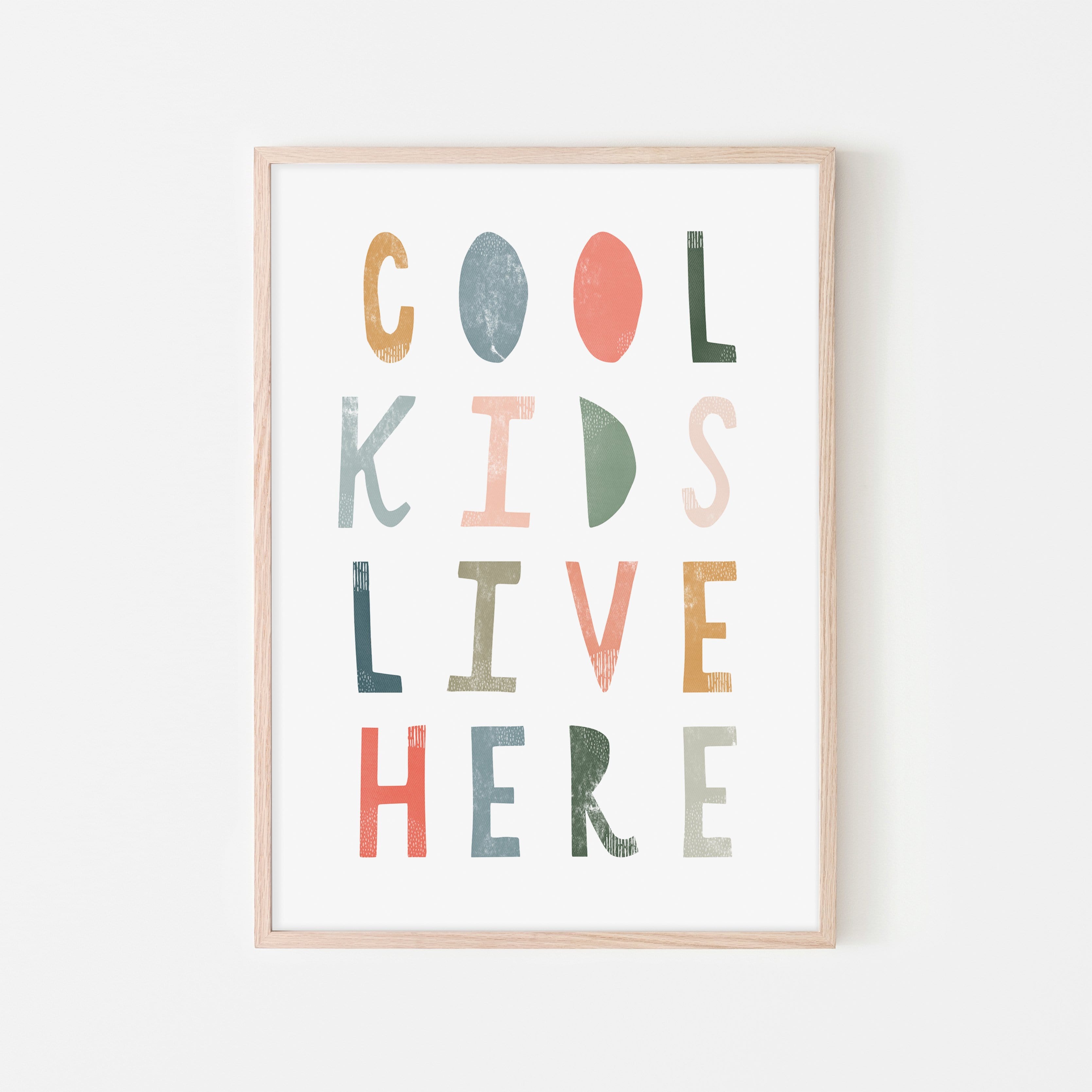 Cool Kids Live Here - Space Colours |  Framed Print
