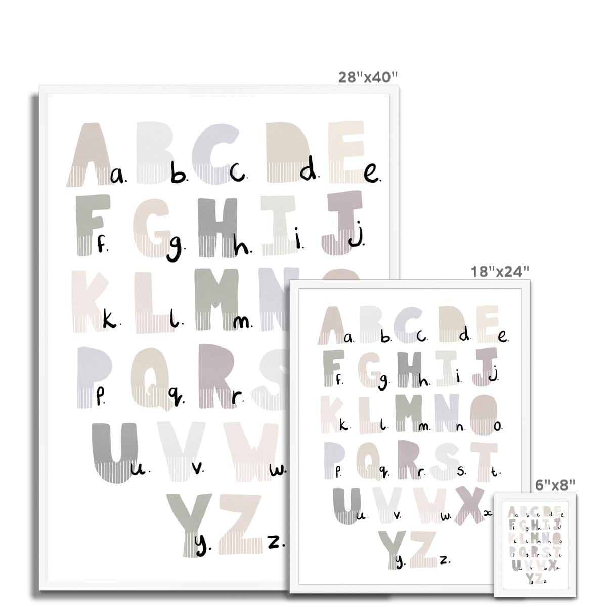 Alphabet Chart - Natural | Framed Print