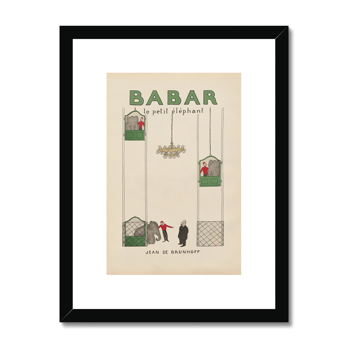 Babar Nursery Art - Babar the Elephant nursery wall art print, Vintage Babar nursery decor for baby’s room, Classic Babar prints for children’s bedrooms