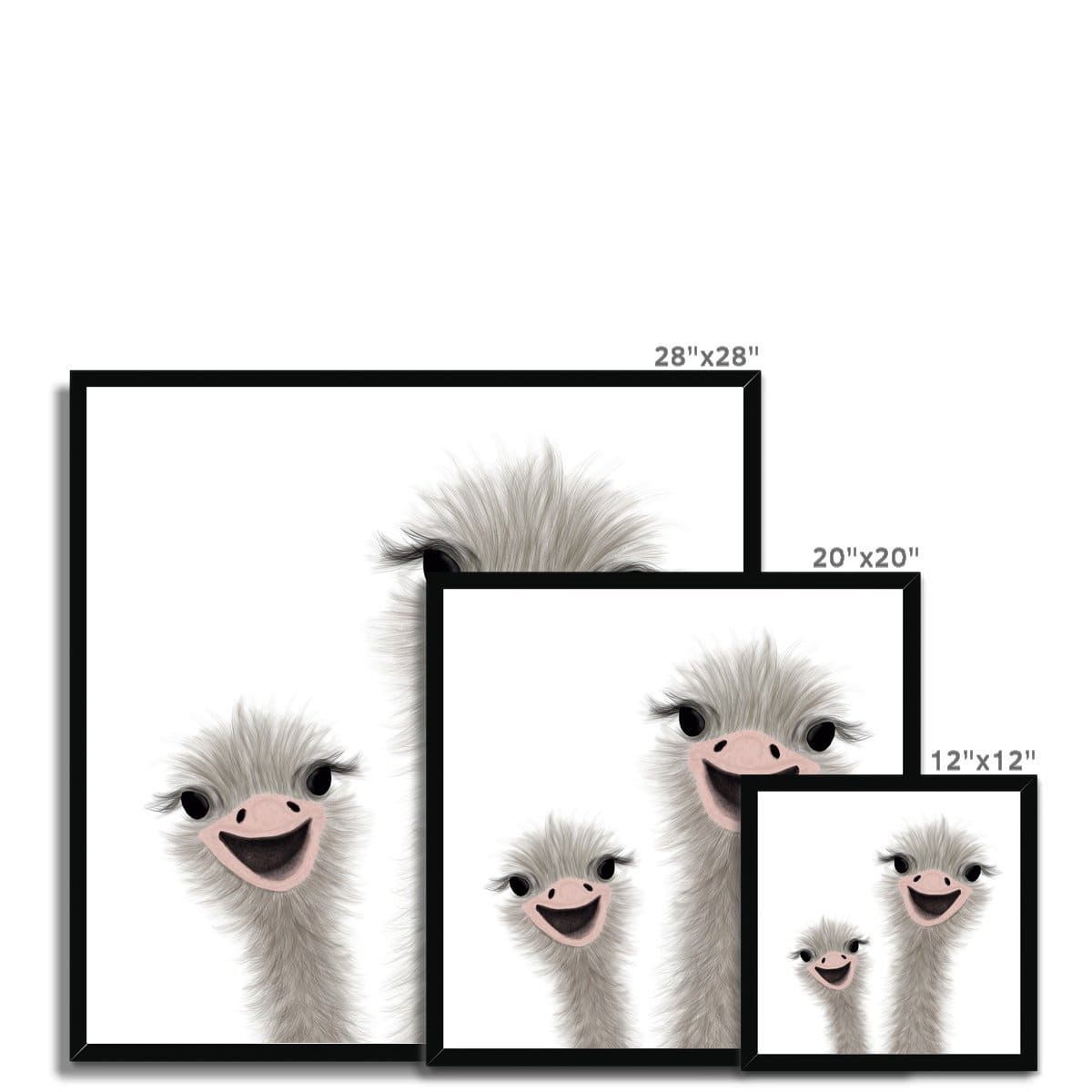 Ostrich - Children's Animal Art | Framed Print