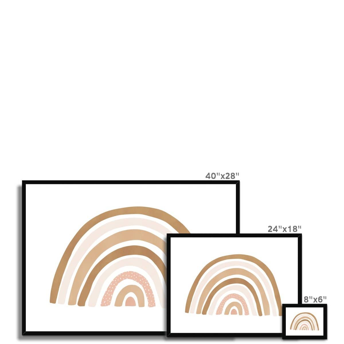 Scandi Rainbow - Burnt Umber | Framed Print