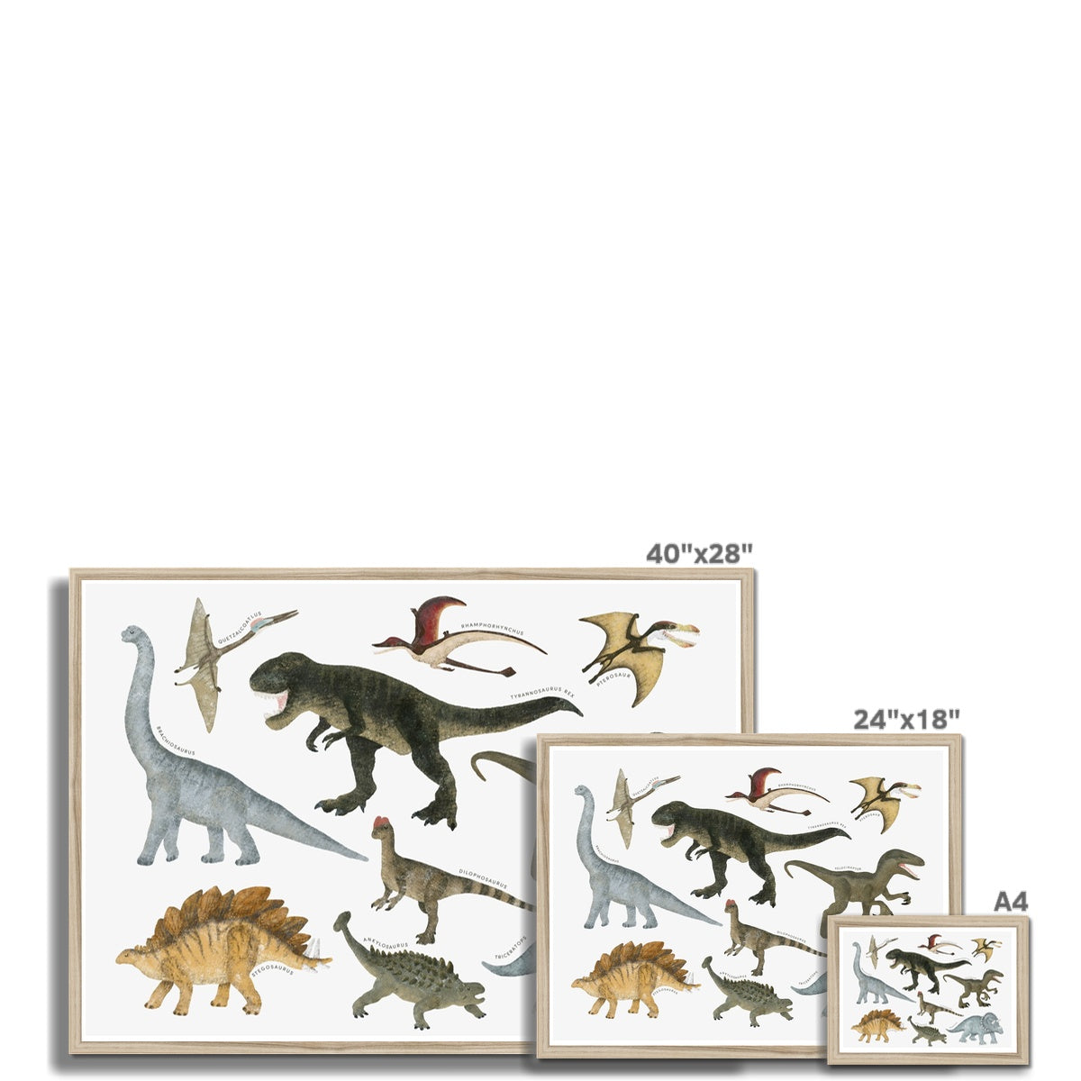 Dinosaur Educational Chart | Framed Print