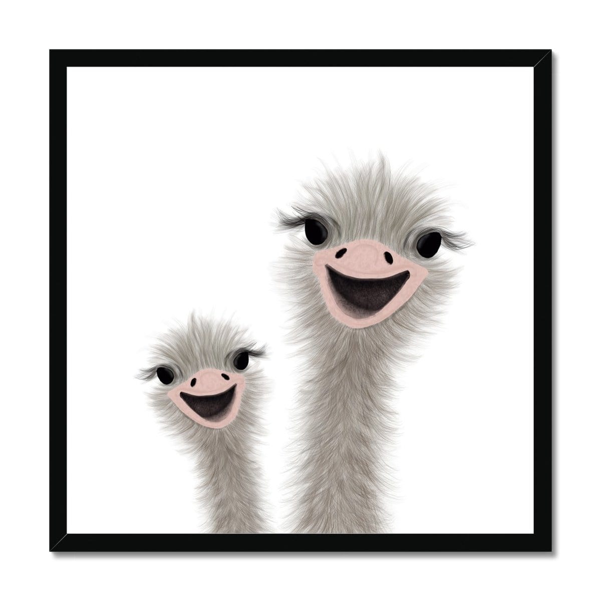 Ostrich - Funny Animal Art (landscape) | Framed Print
