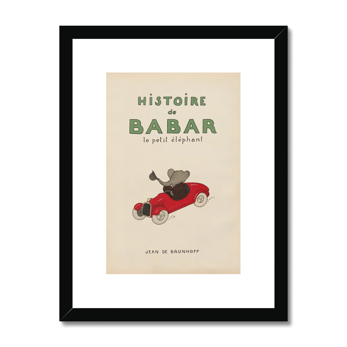Babar Nursery Art - Babar the Elephant nursery wall art print, Vintage Babar nursery decor for baby’s room, Classic Babar prints for children’s bedrooms