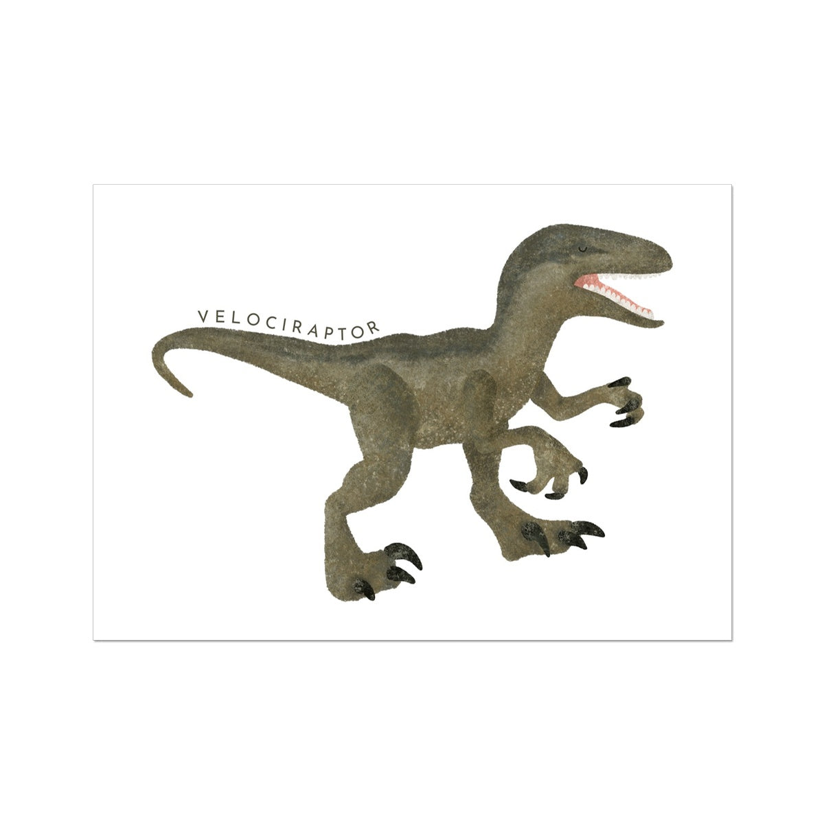 Dinosaur Art - Velociraptor | Unframed