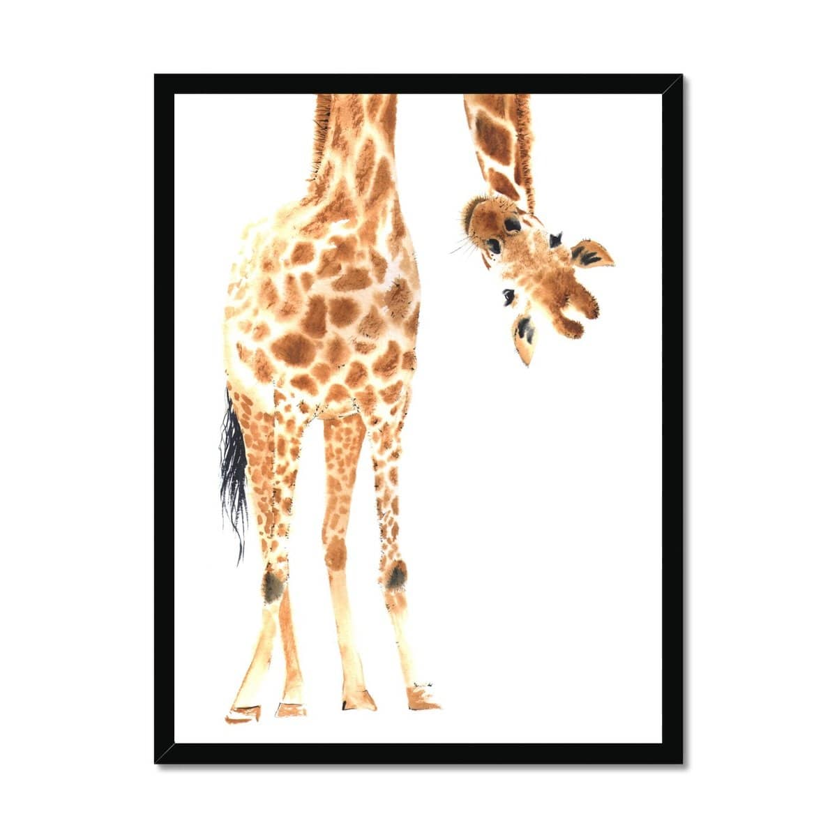 Hello Little One Giraffe - No Words | Framed Print