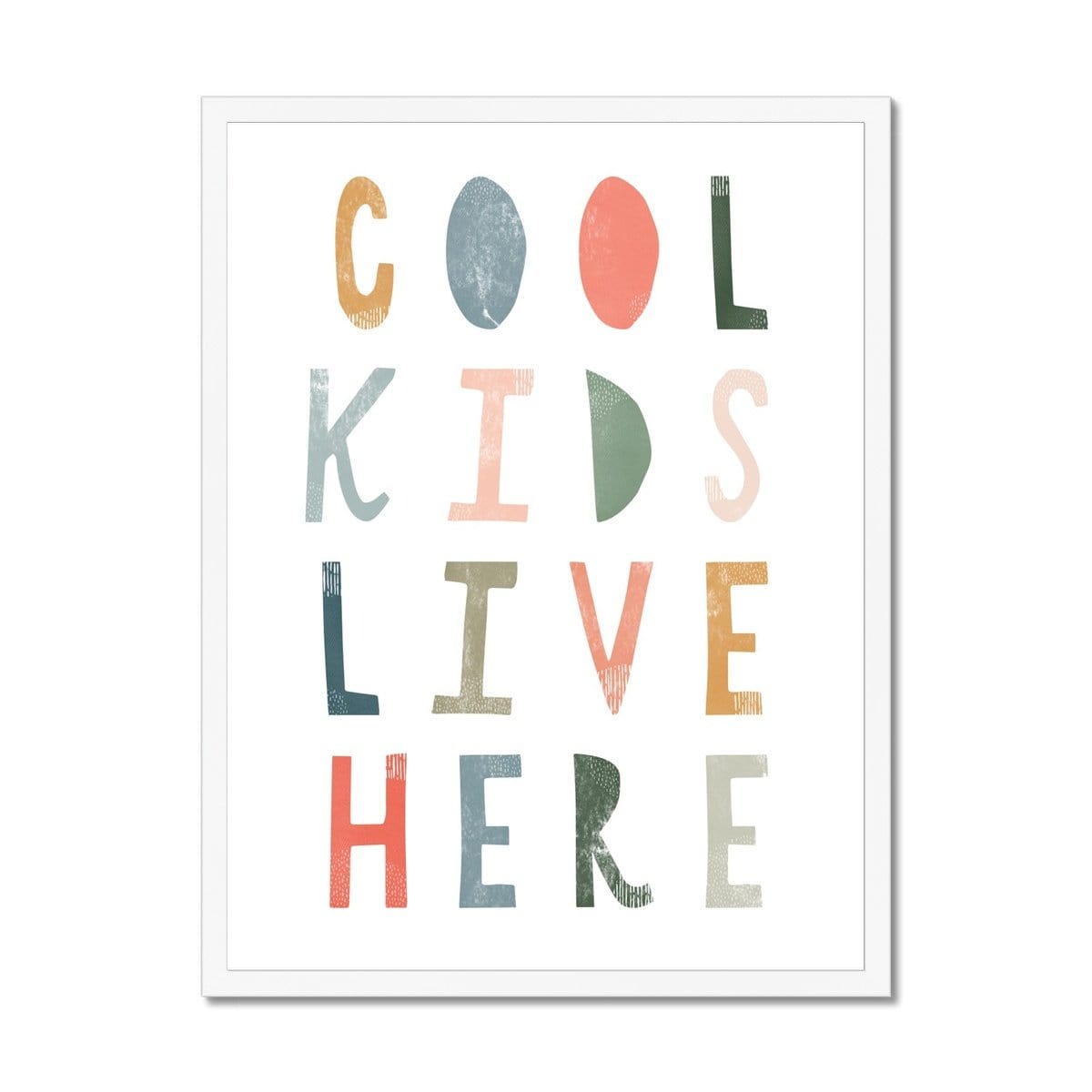 Cool Kids Live Here - Space Colours | Framed Print