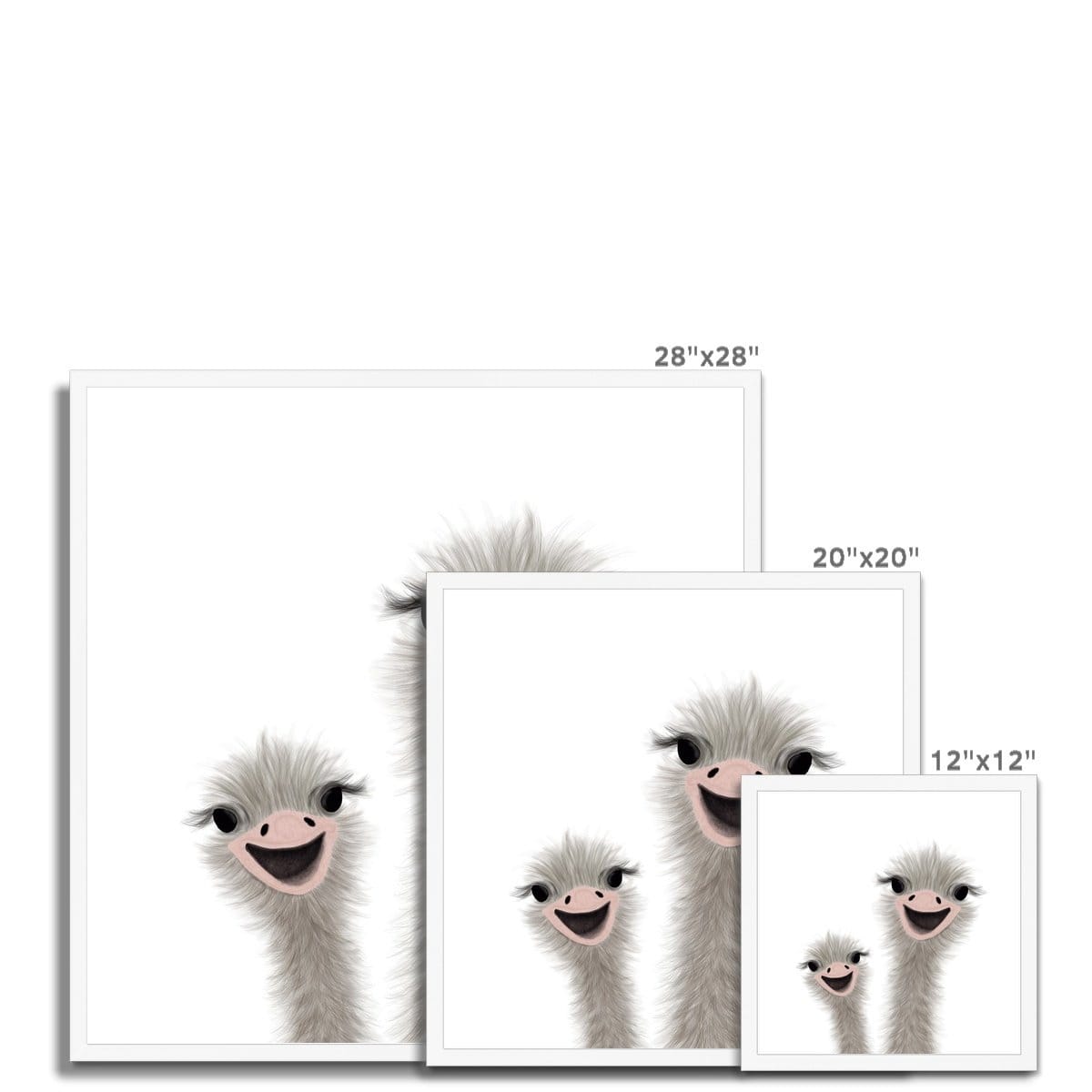 Ostrich - Funny Animal Art (landscape) | Framed Print