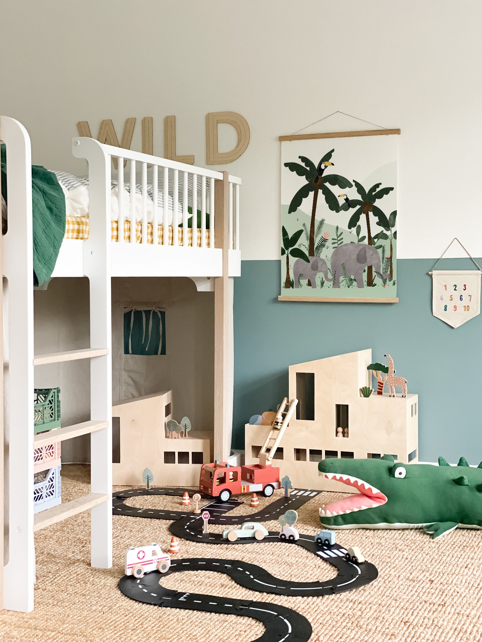 Green - Elephants in the Jungle Print | Fine Art Print