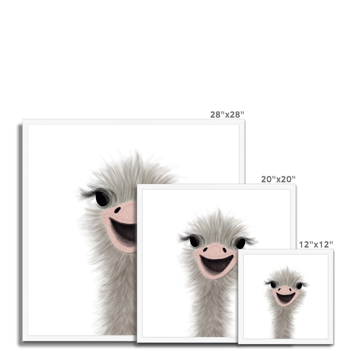 Ostrich Peekaboo - Portrait | Framed Print