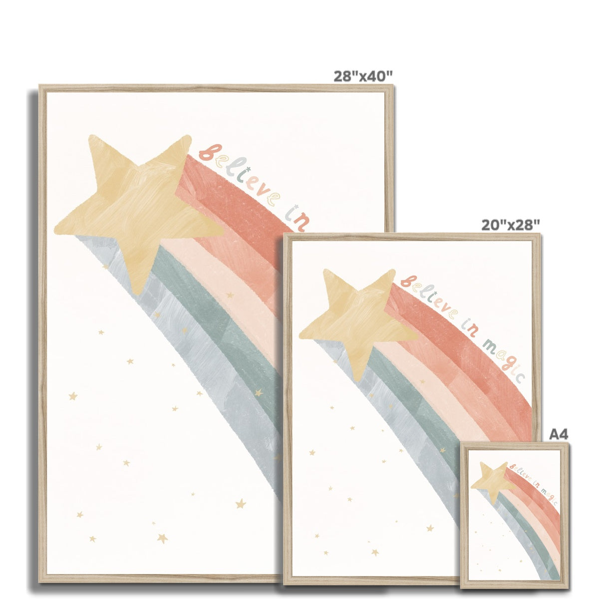 Shooting Star Print - Believe in Magic | Framed Print