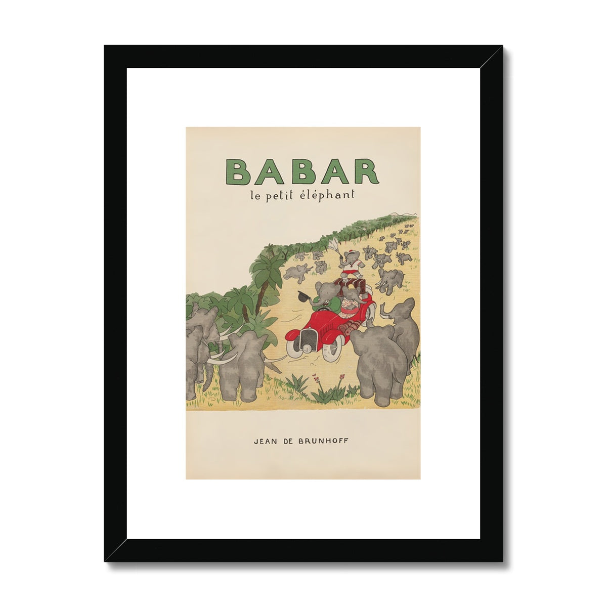 Babar Nursery Art - Babar the Elephant nursery wall art print, Vintage Babar nursery decor for baby’s room, Classic Babar prints for children’s bedrooms