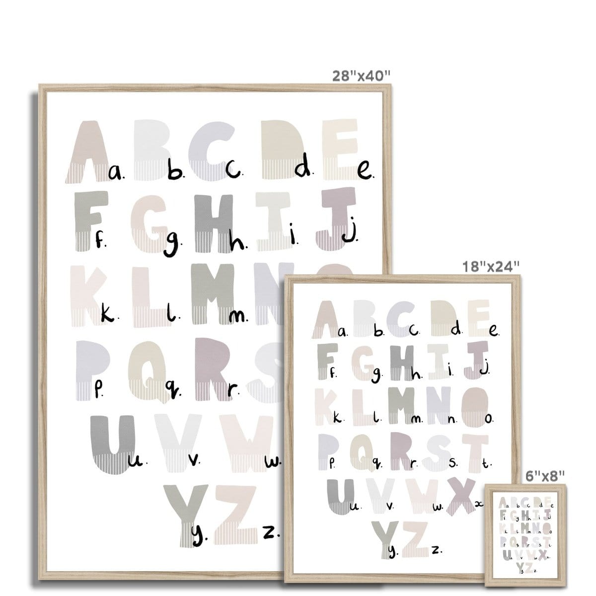Alphabet Chart - Natural | Framed Print