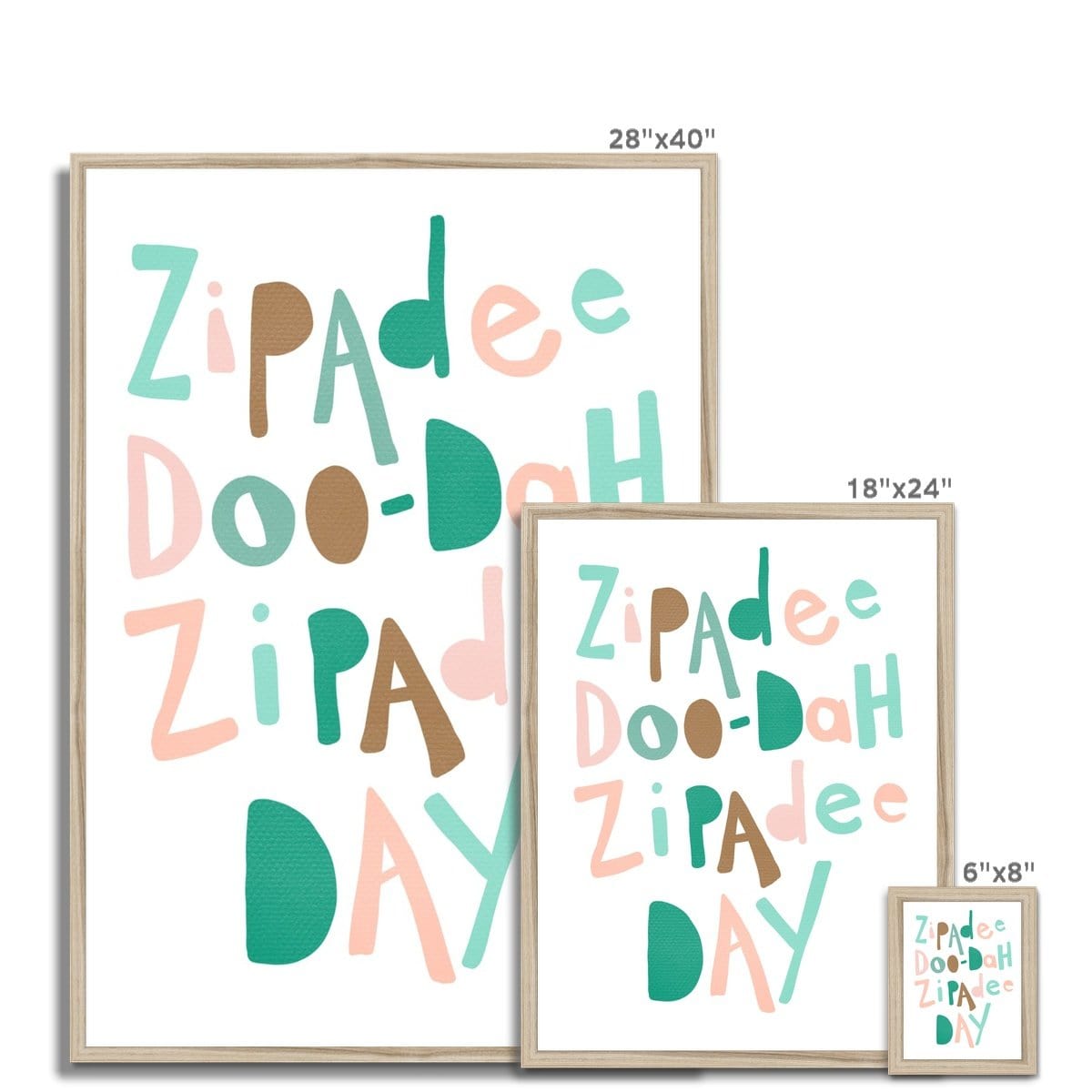 Zipadee Doo Dah - Pink & Green | Framed Print