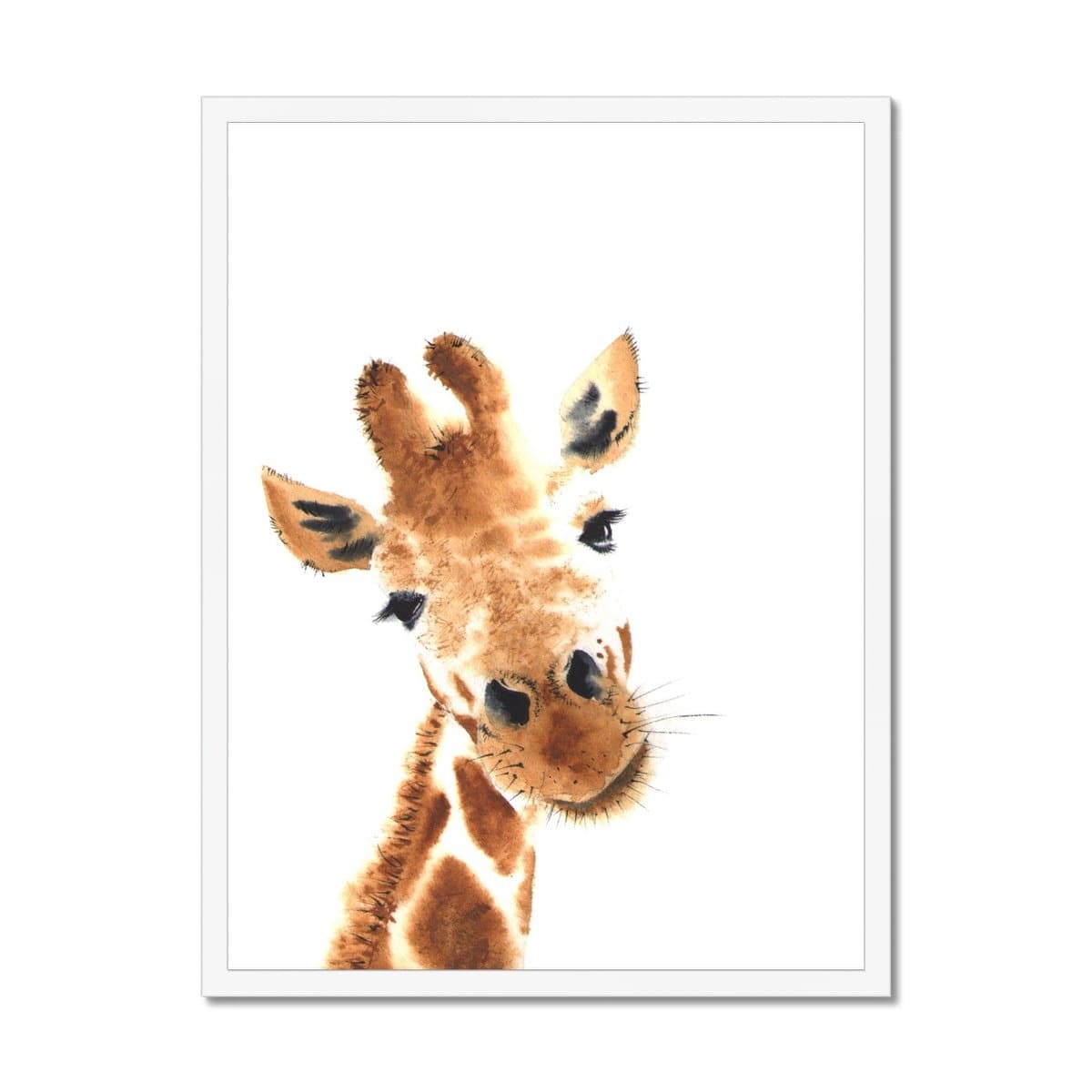 Giraffe Nursery Art - Peekaboo | Framed Print