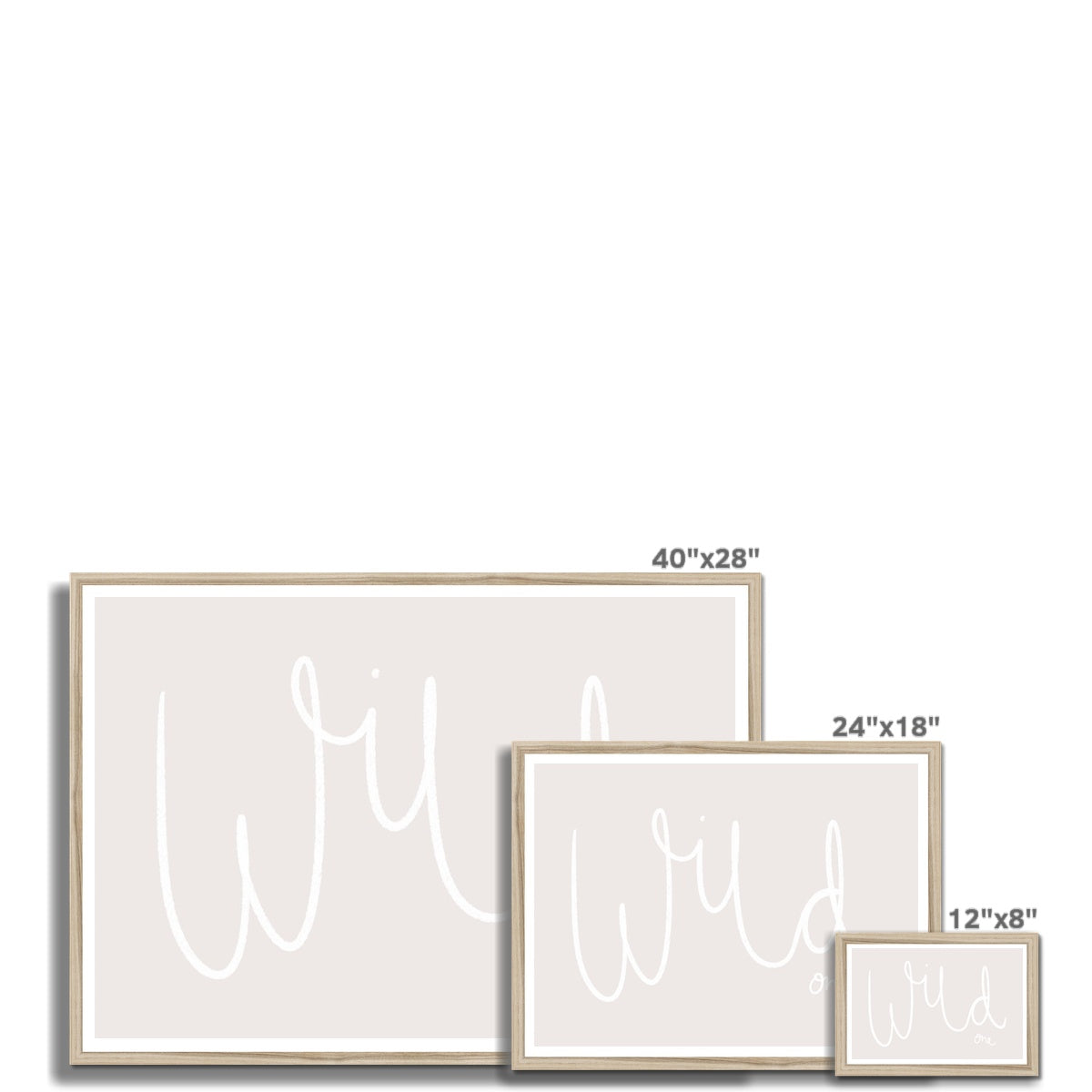 Wild One - Beige / White Landscape | Framed Print