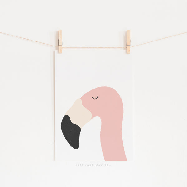 Flamingo Art Print - Plain |  Unframed
