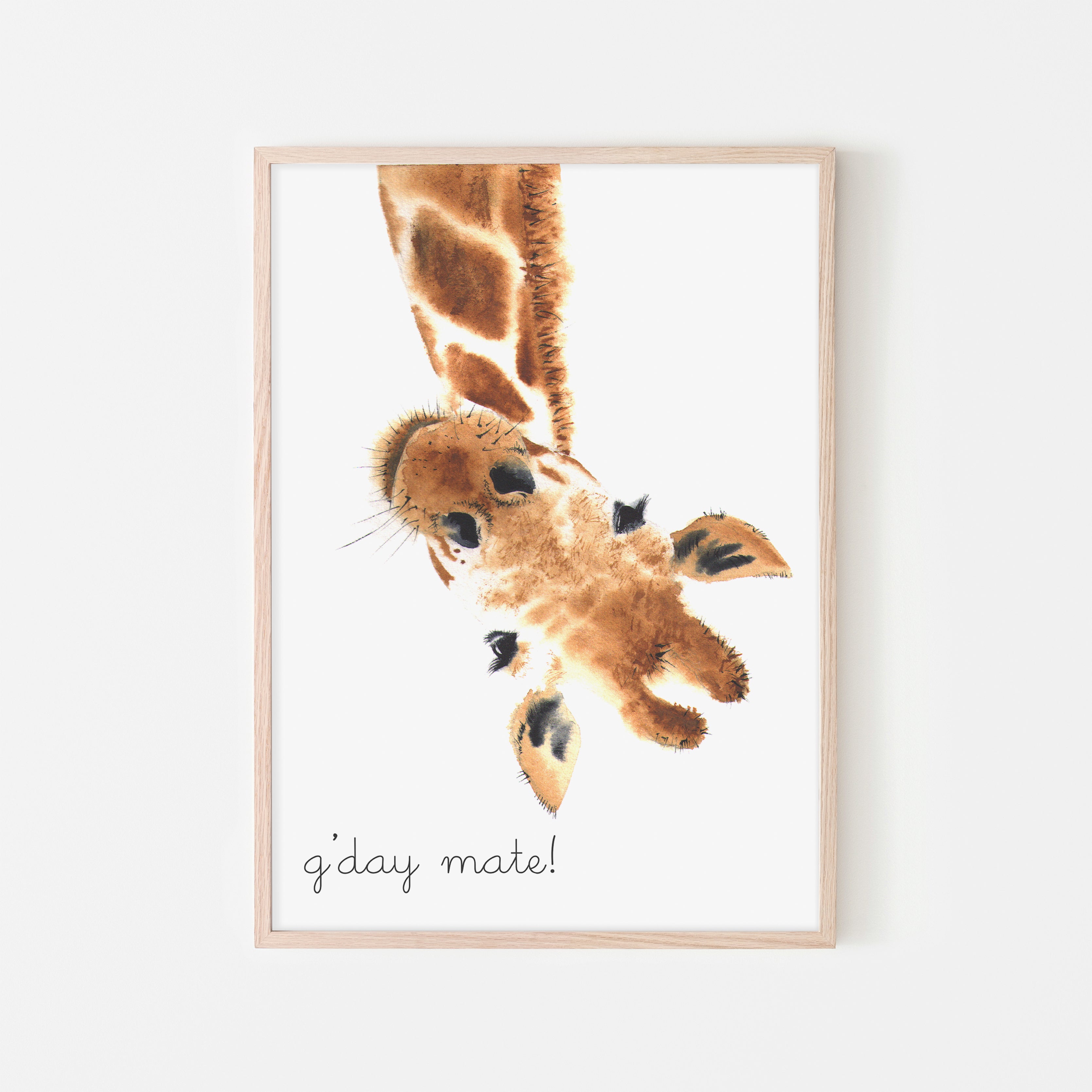G'Day Mate Giraffe | Framed Print
