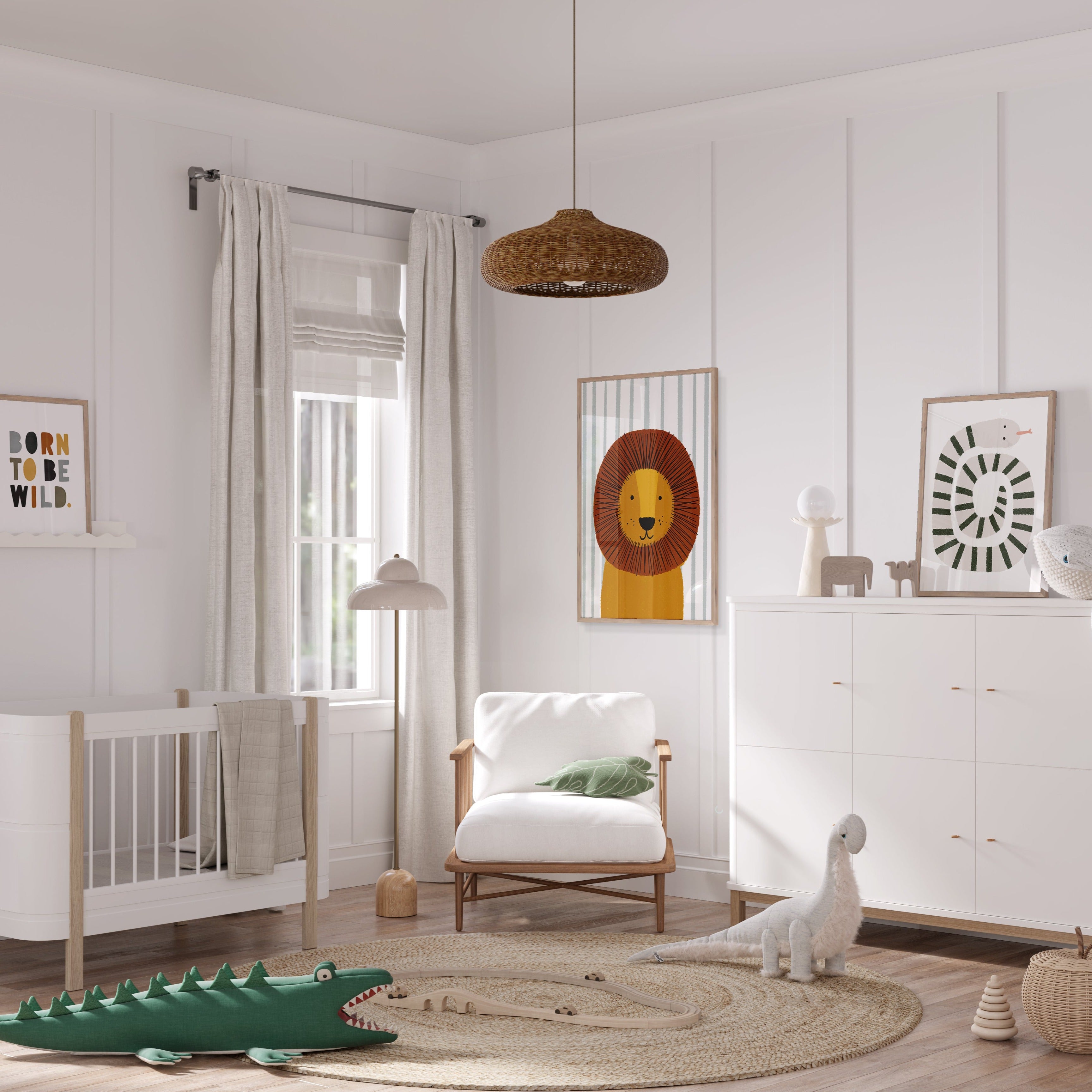 Snake Print - Grey, Green | Unframed