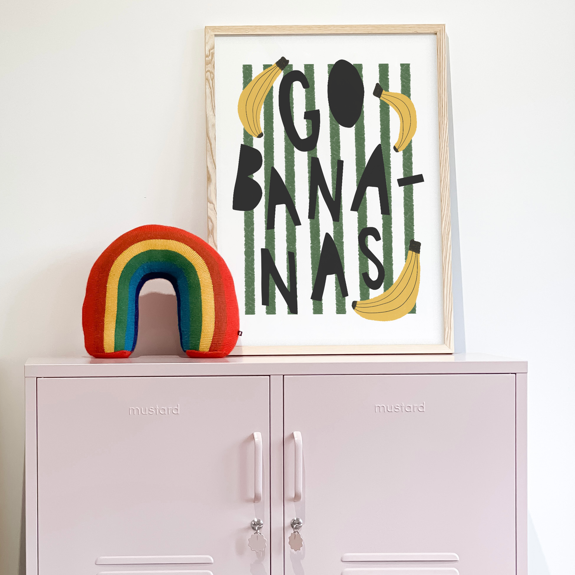 Go Bananas - Green Stripes | Unframed