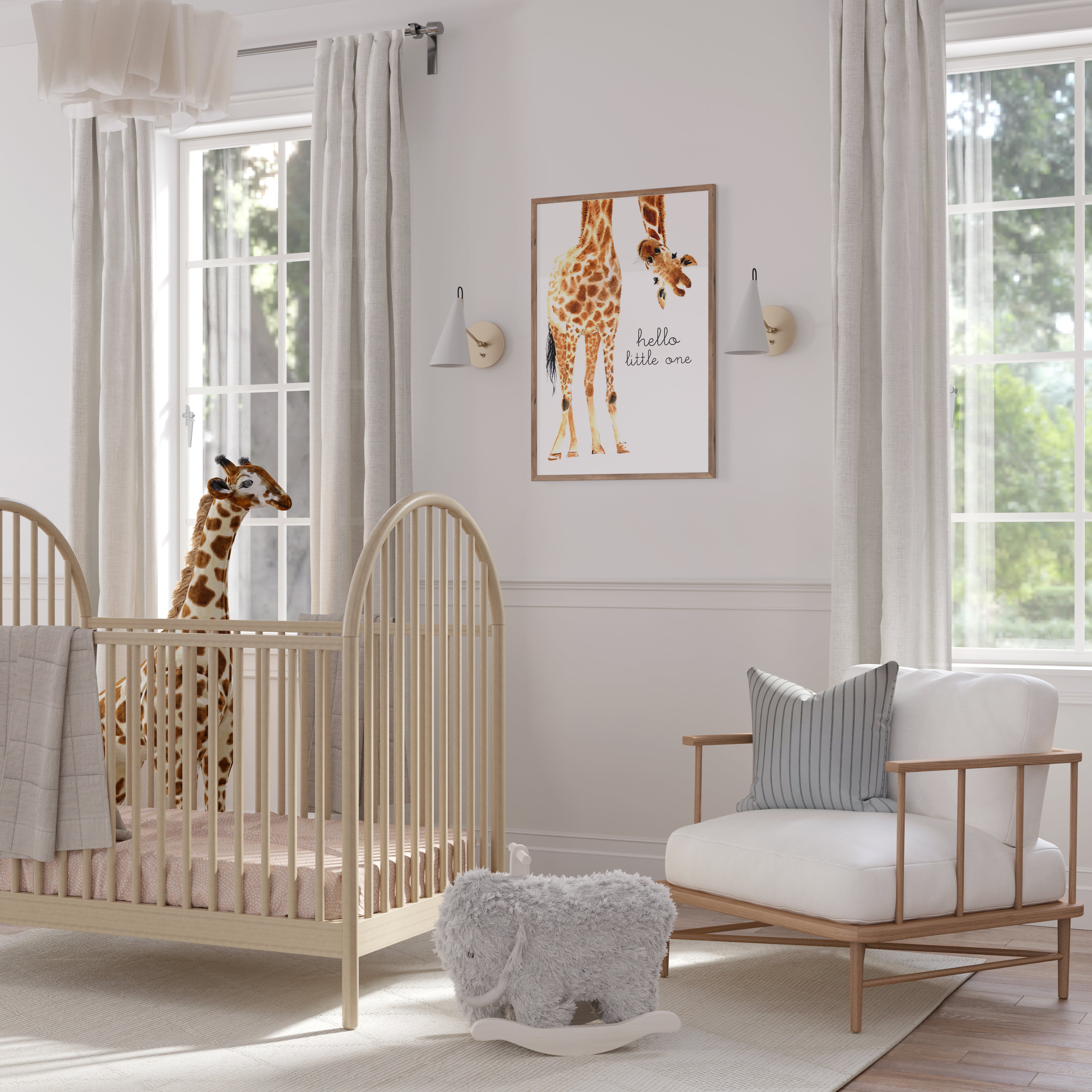 Hello Little One Giraffe - Original | Framed Print