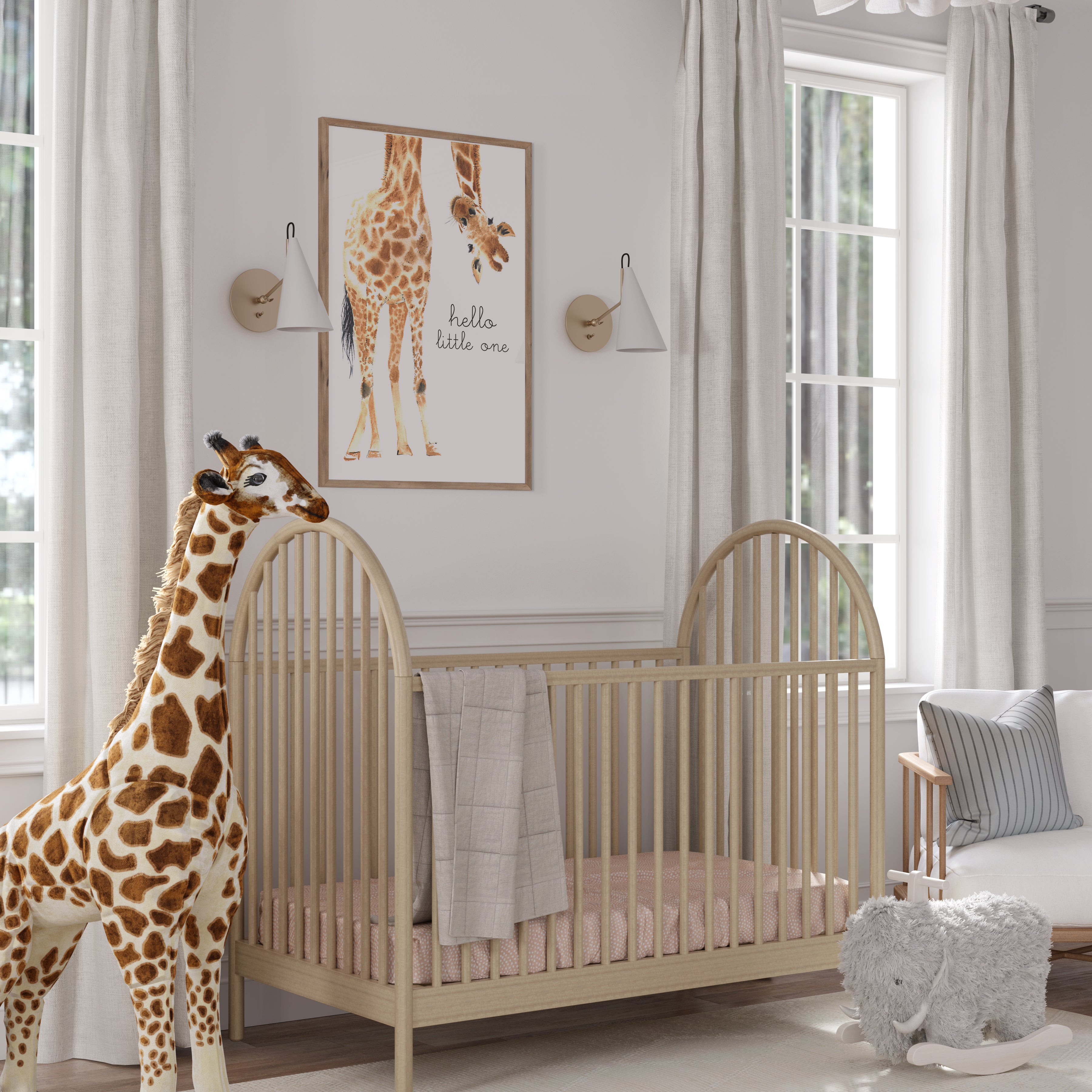 Hello Little One Giraffe - Original | Framed Print