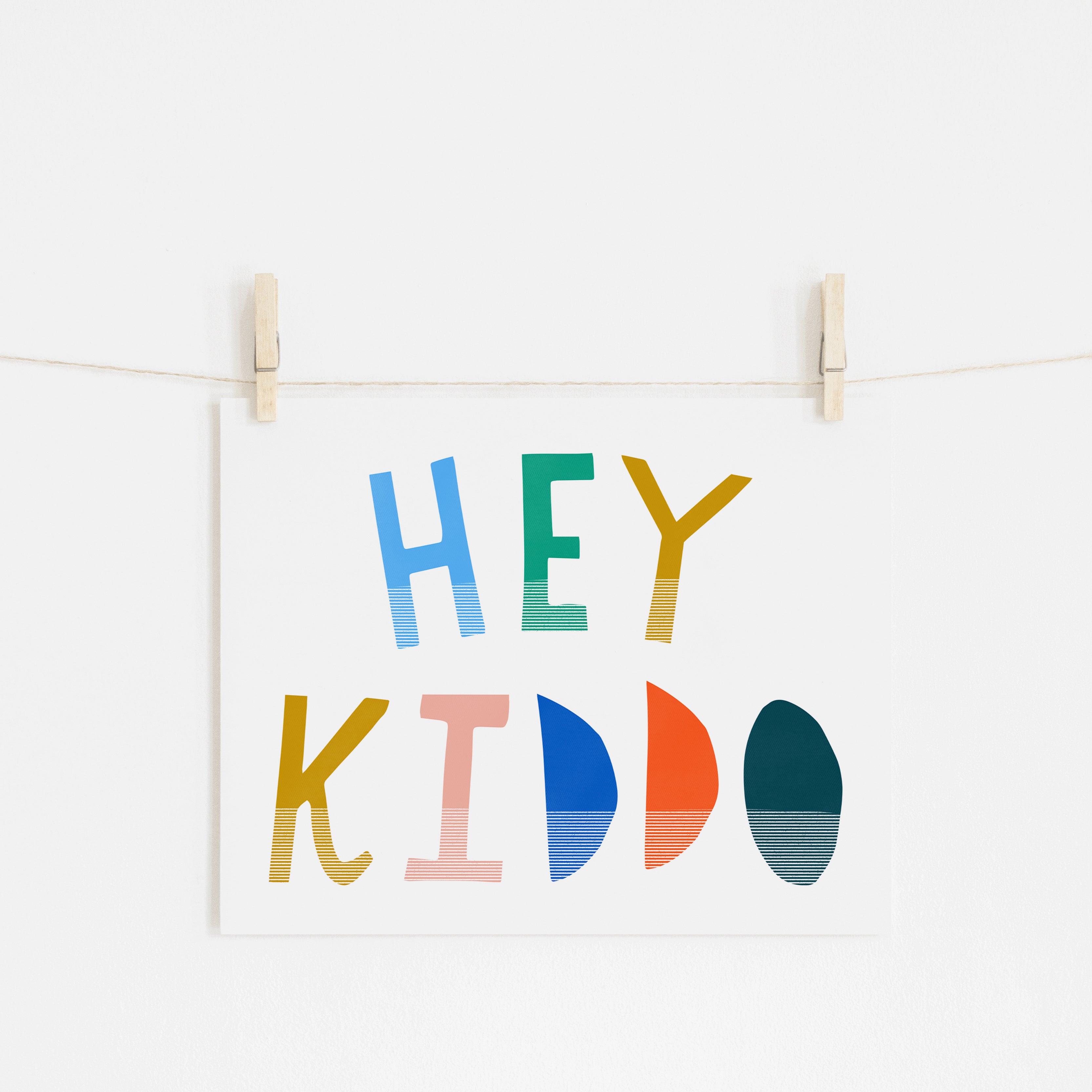 Hey Kiddo - Brights (Landscape) | Unframed