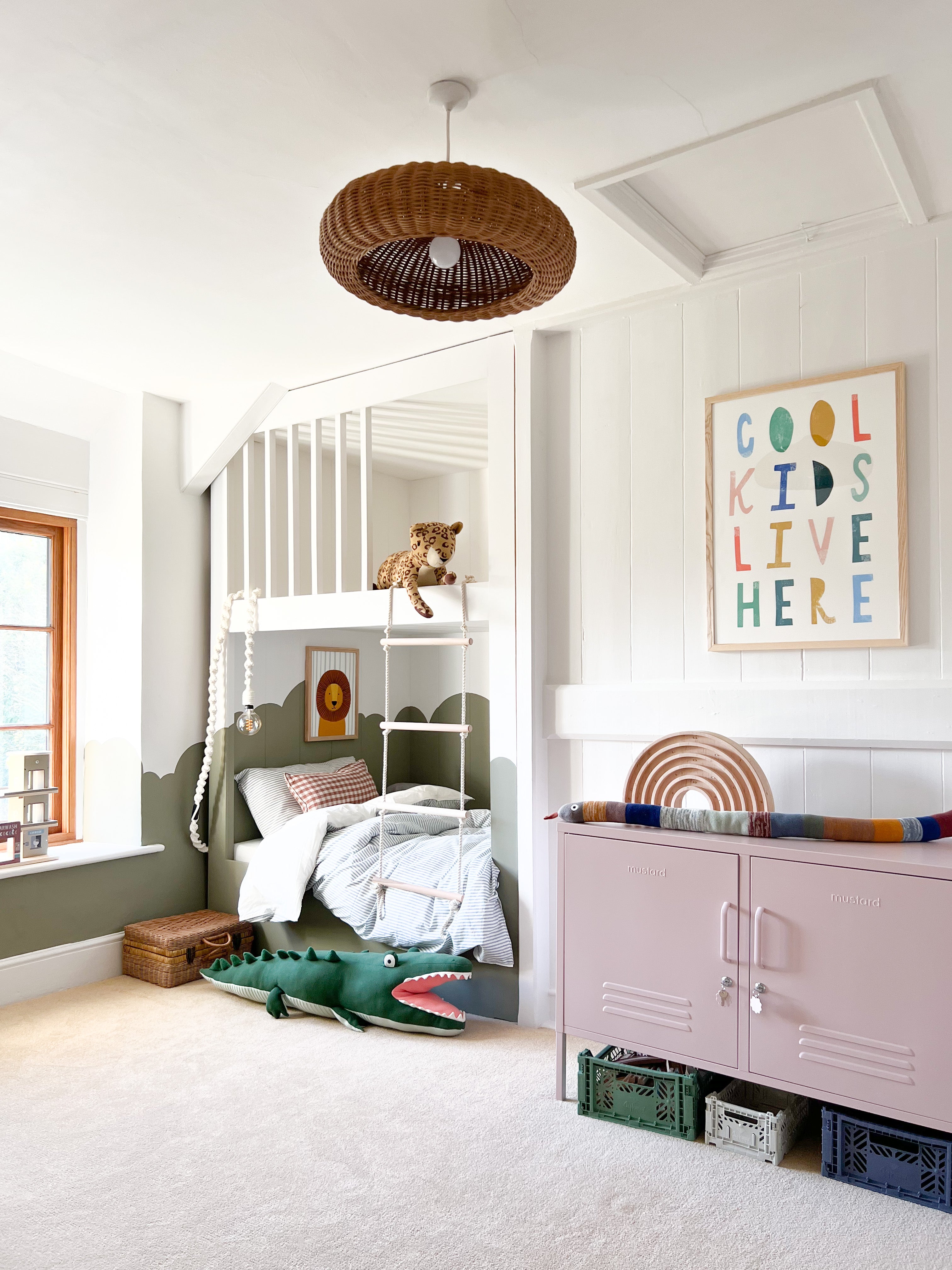 Lion - Blue Stripe | Framed Print