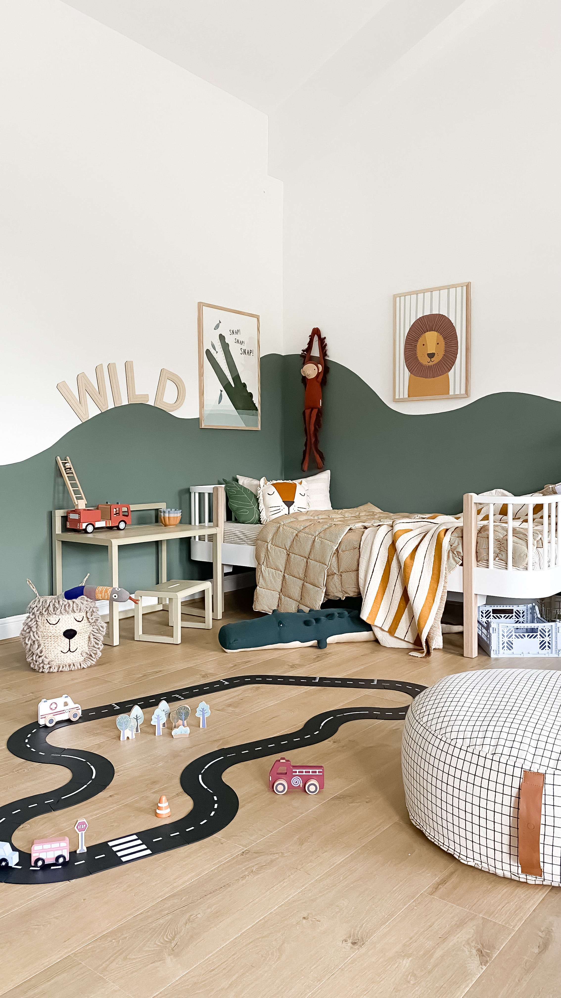 Lion - Blue Stripe | Framed Print