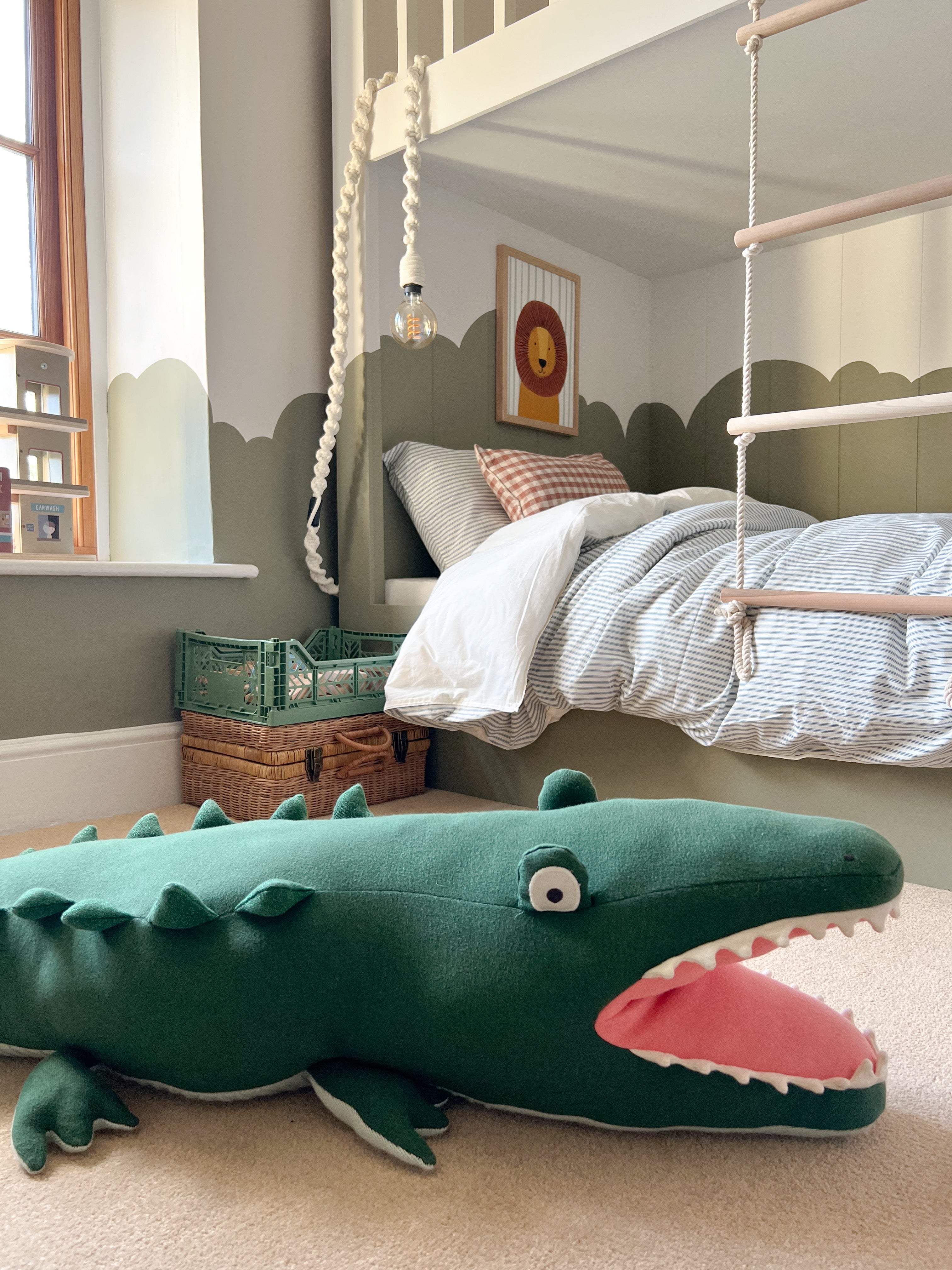 Lion - Blue Stripe | Framed Print