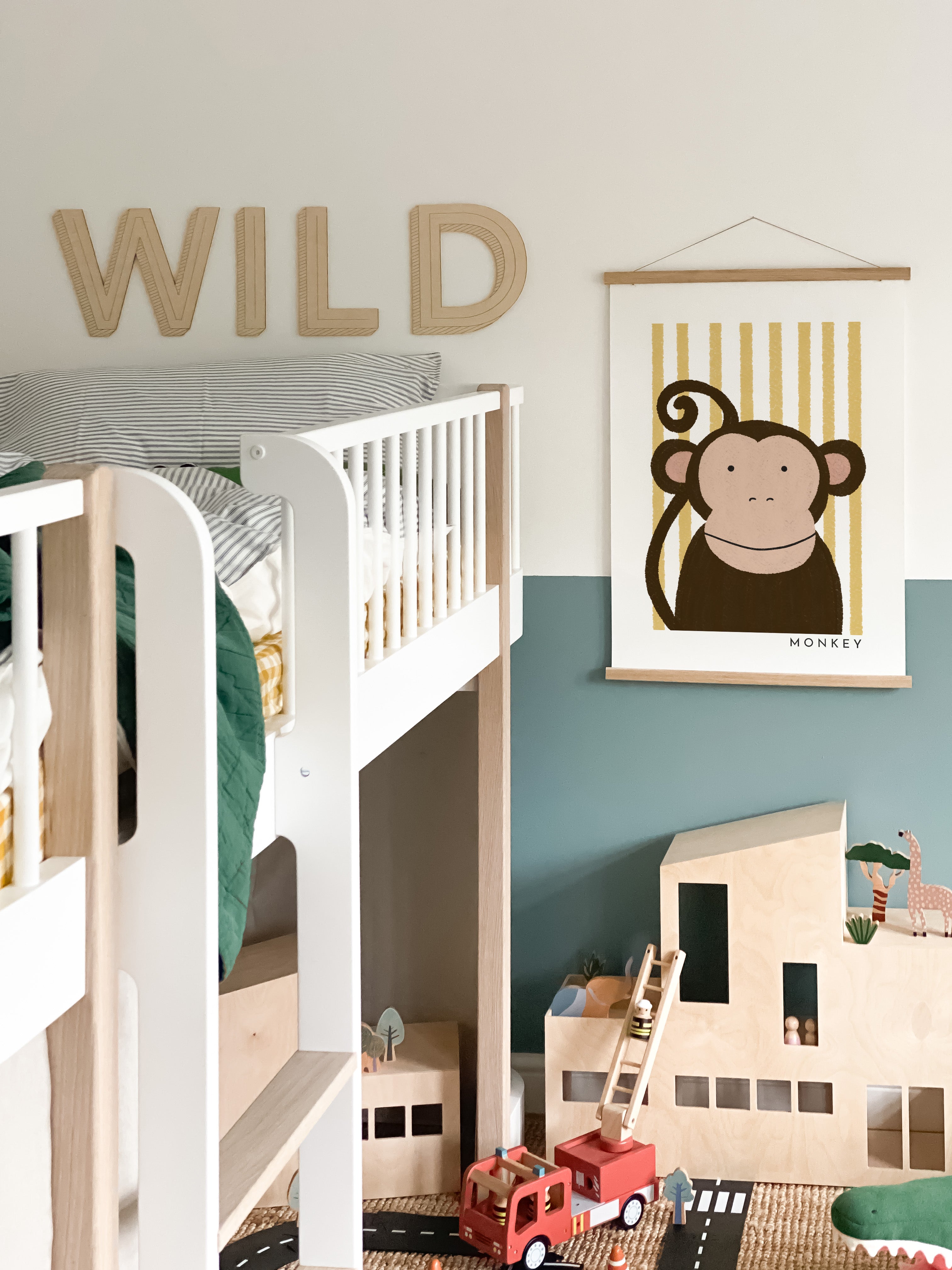 Monkey Print - Yellow Stripes | Unframed