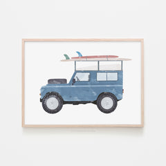 4x4 Land Rover - Blue Surf | Framed Print